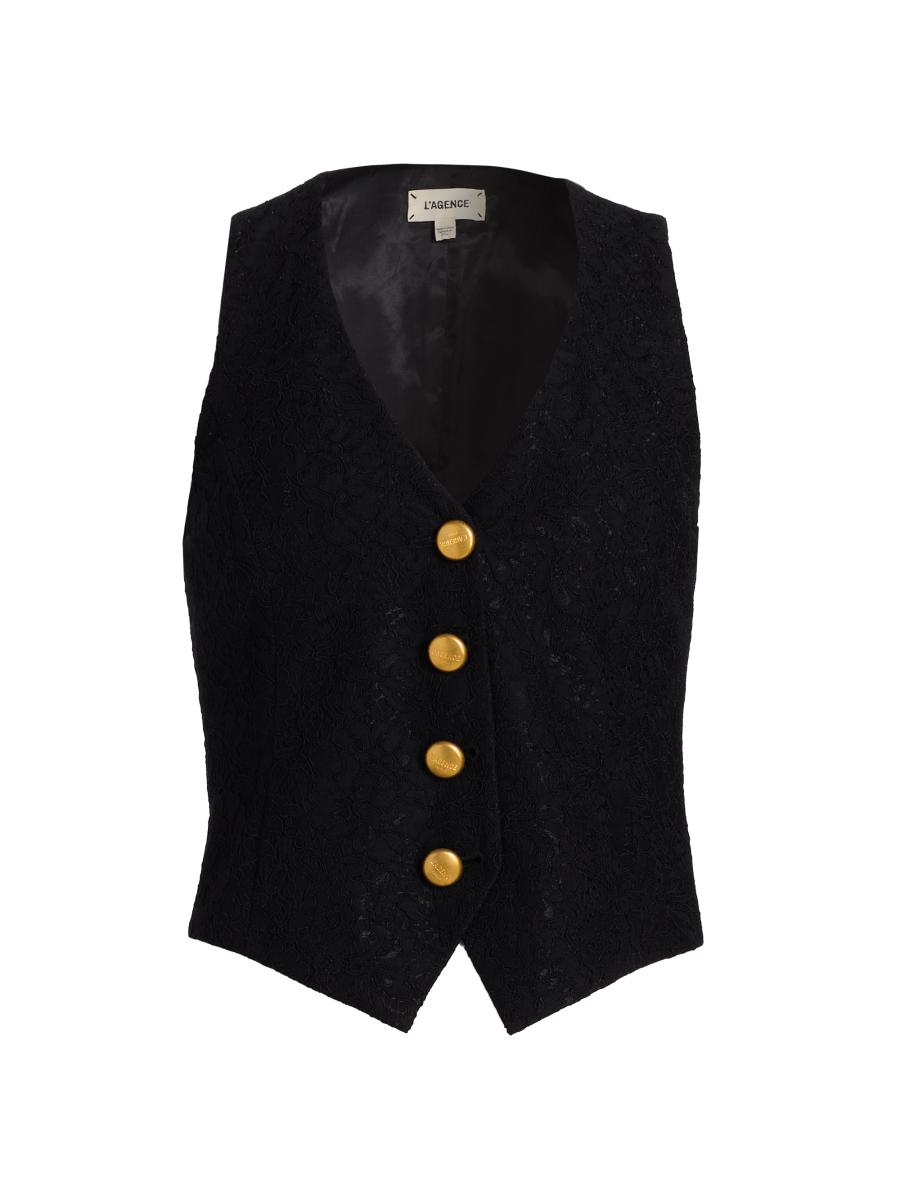 L'agence Women's Kino Bonded Lace Vest In Black