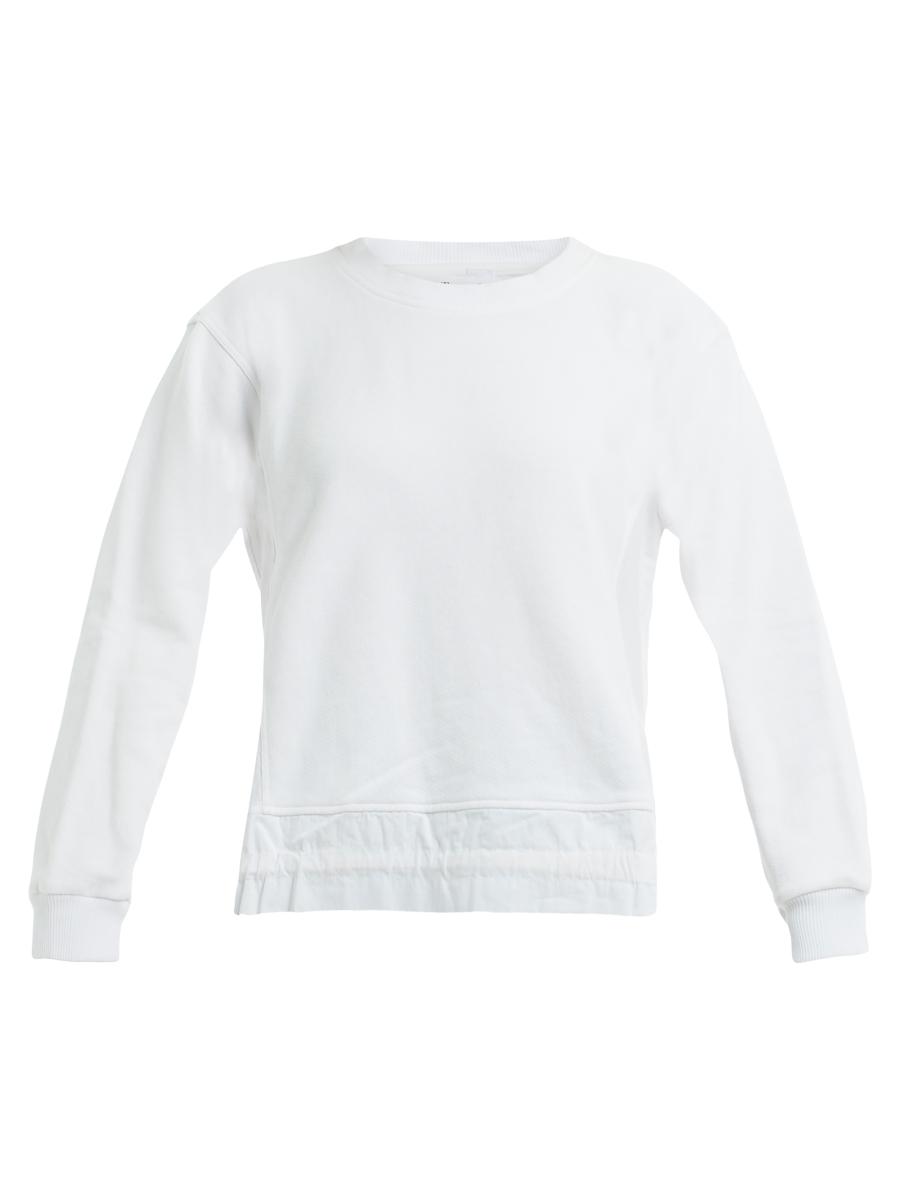 Wilt Women's Woven Side Panels Sweatshirt In White