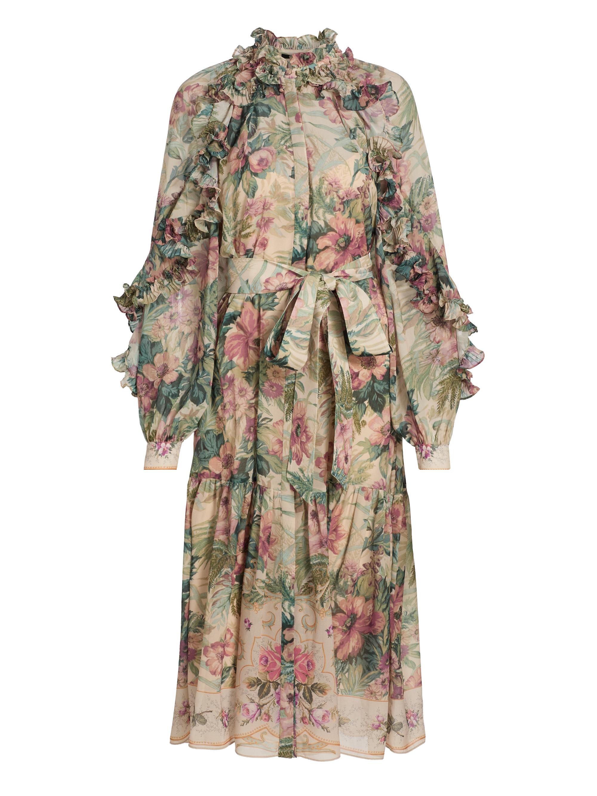 DEN Tahlia Floral Silk V-Neck Midi-Dress | Saks Fifth Avenue