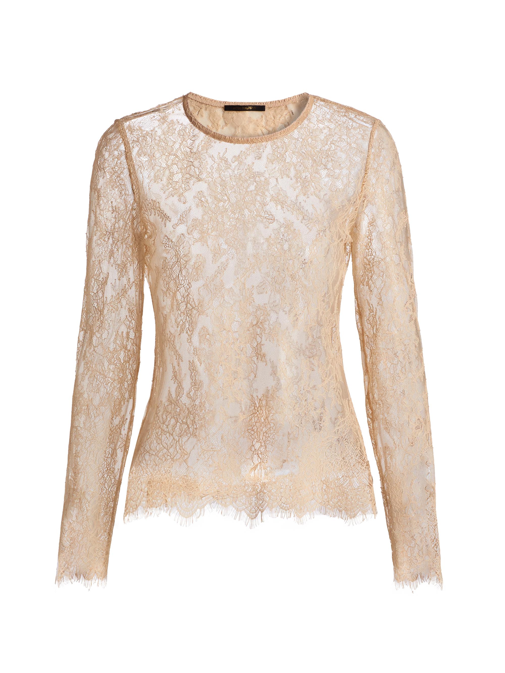 Kobi Halperin Women's Fallon Sheer Lace Blouse - Antique