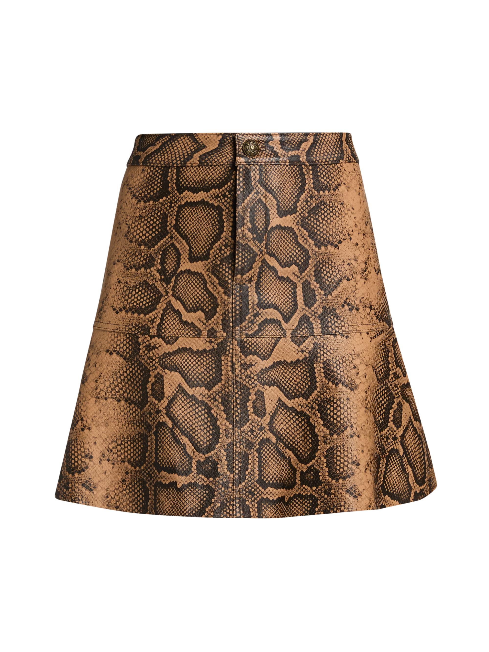 Kobi Halperin Women's Addie Snake Leather A-Line Miniskirt - Tannin Multi