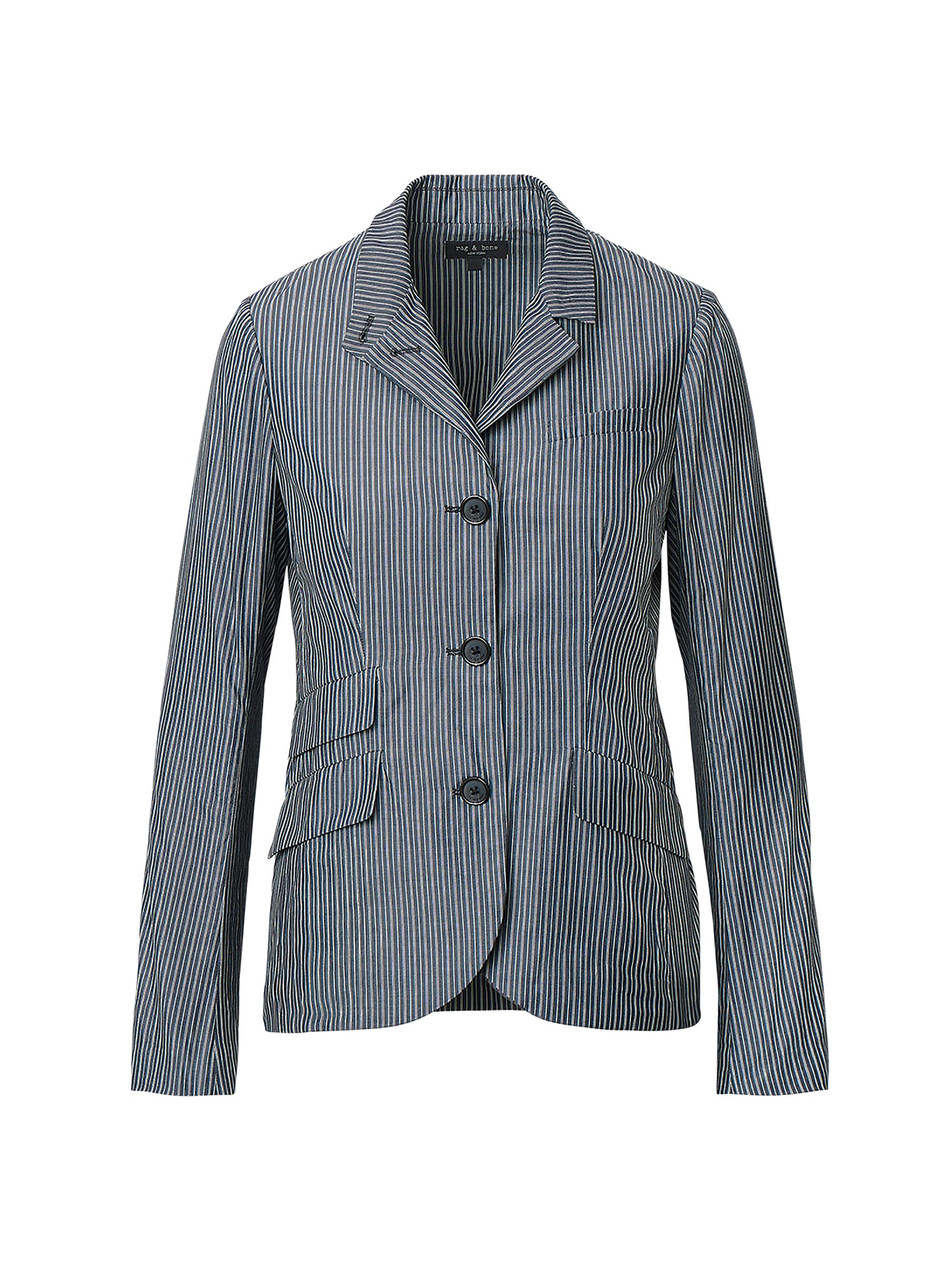Jennie Striped Poplin Blazer