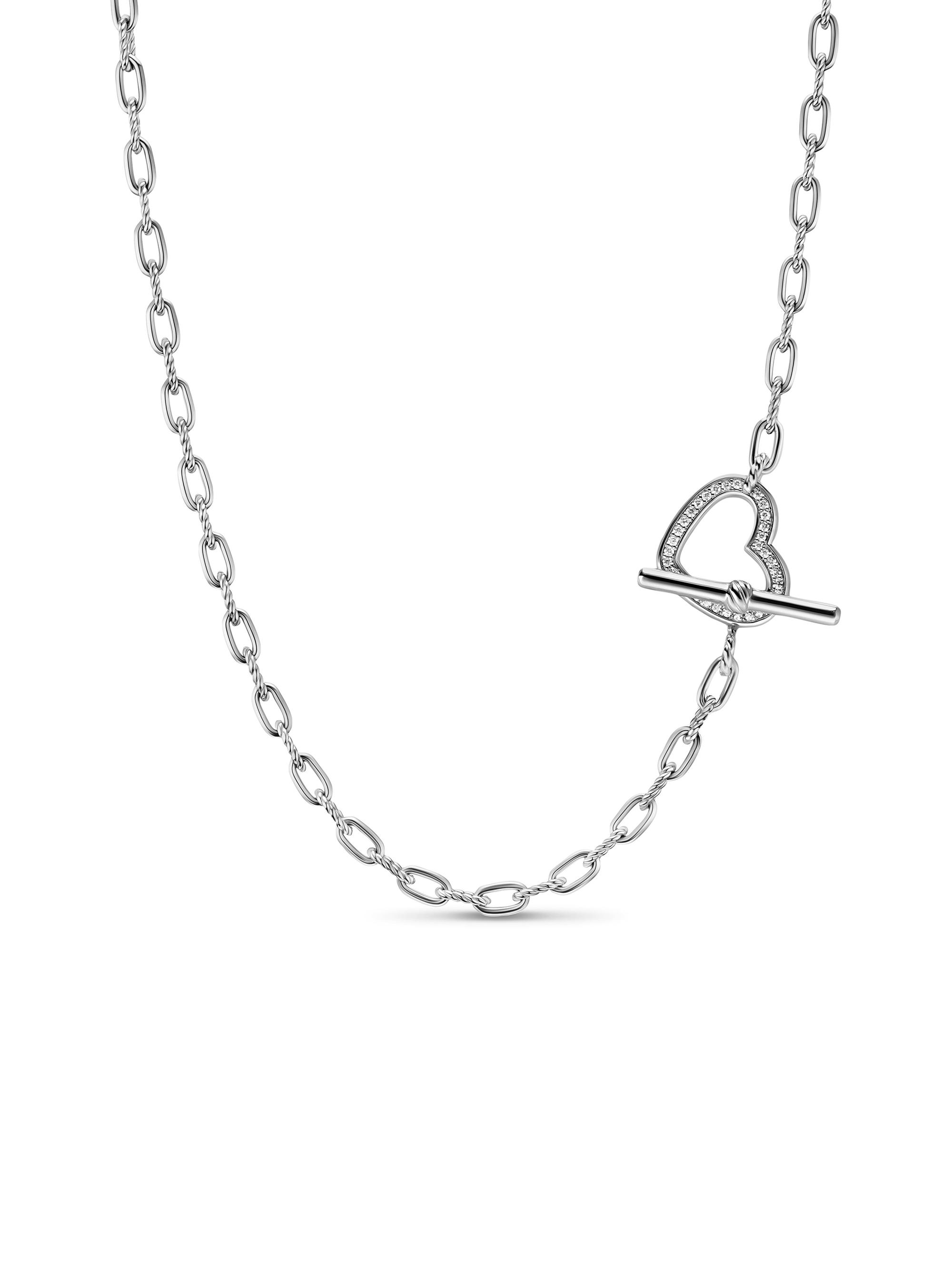 David Yurman Women's Madison Heart Toggle Chain Necklace in Sterling Silver - Diamond