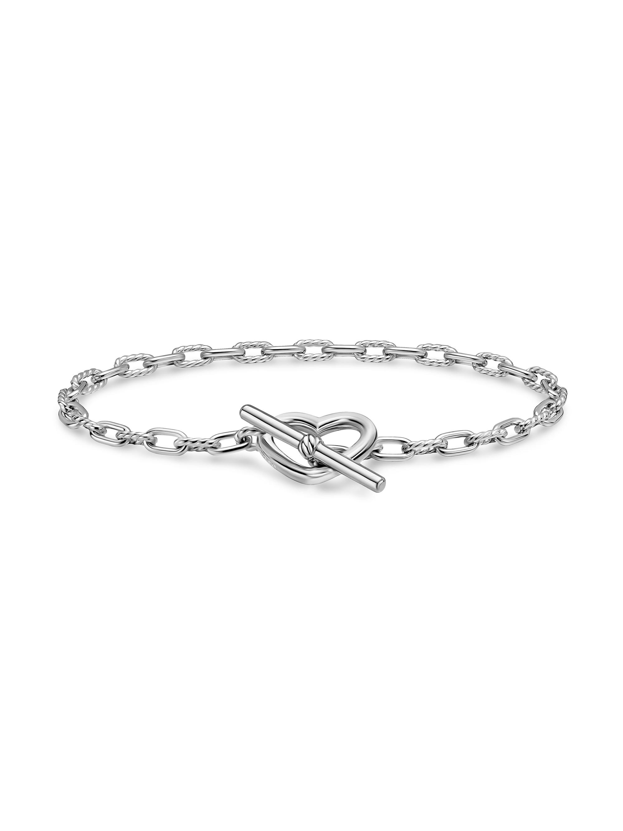 David Yurman Women's DY Madison Heart Toggle Chain Bracelet in Sterling Silver, 3MM - Silver