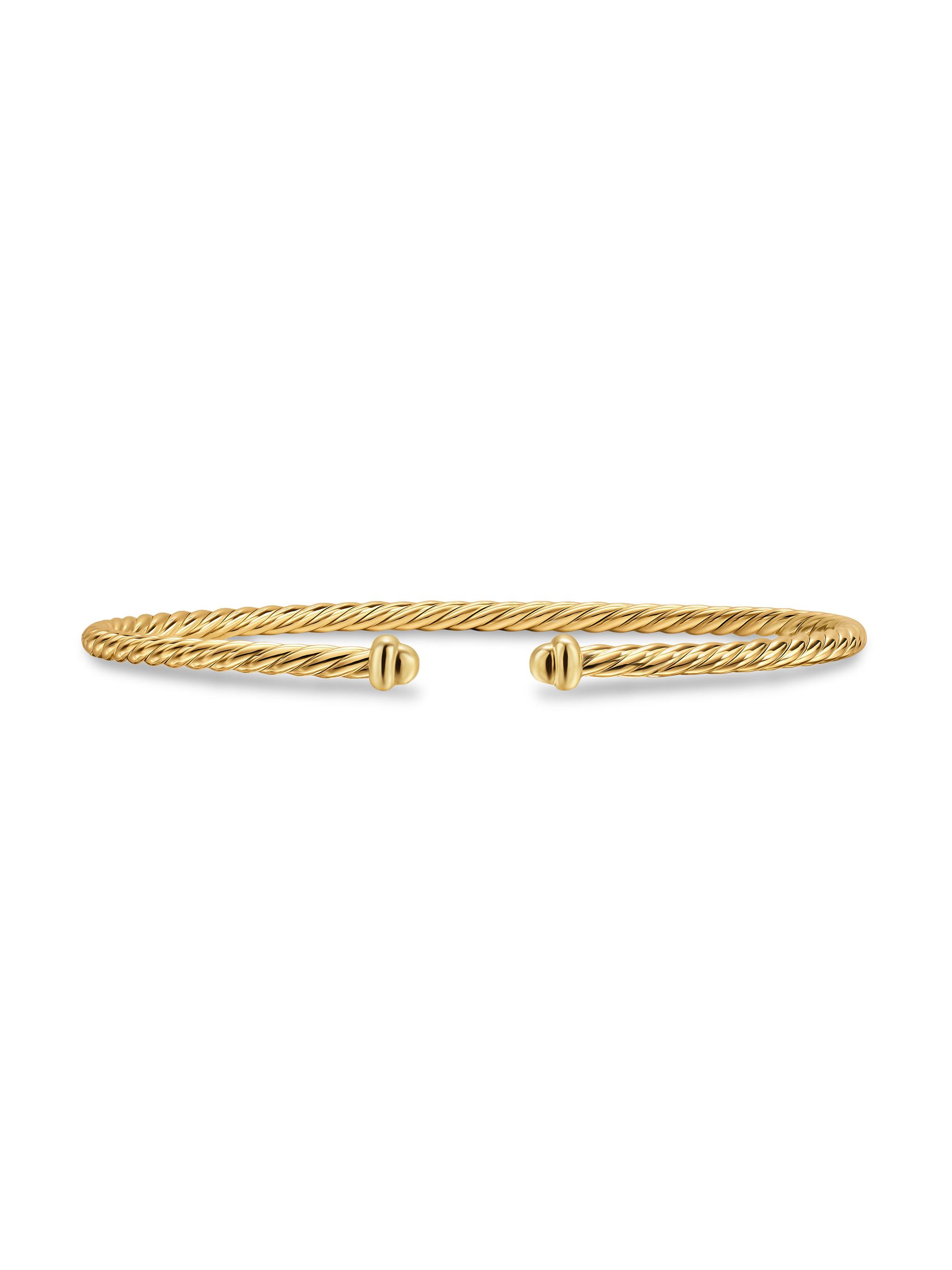 David Yurman Women's Micro Cablespira Flex Bracelet in 18K Yellow Gold, 2.6MM - Gold