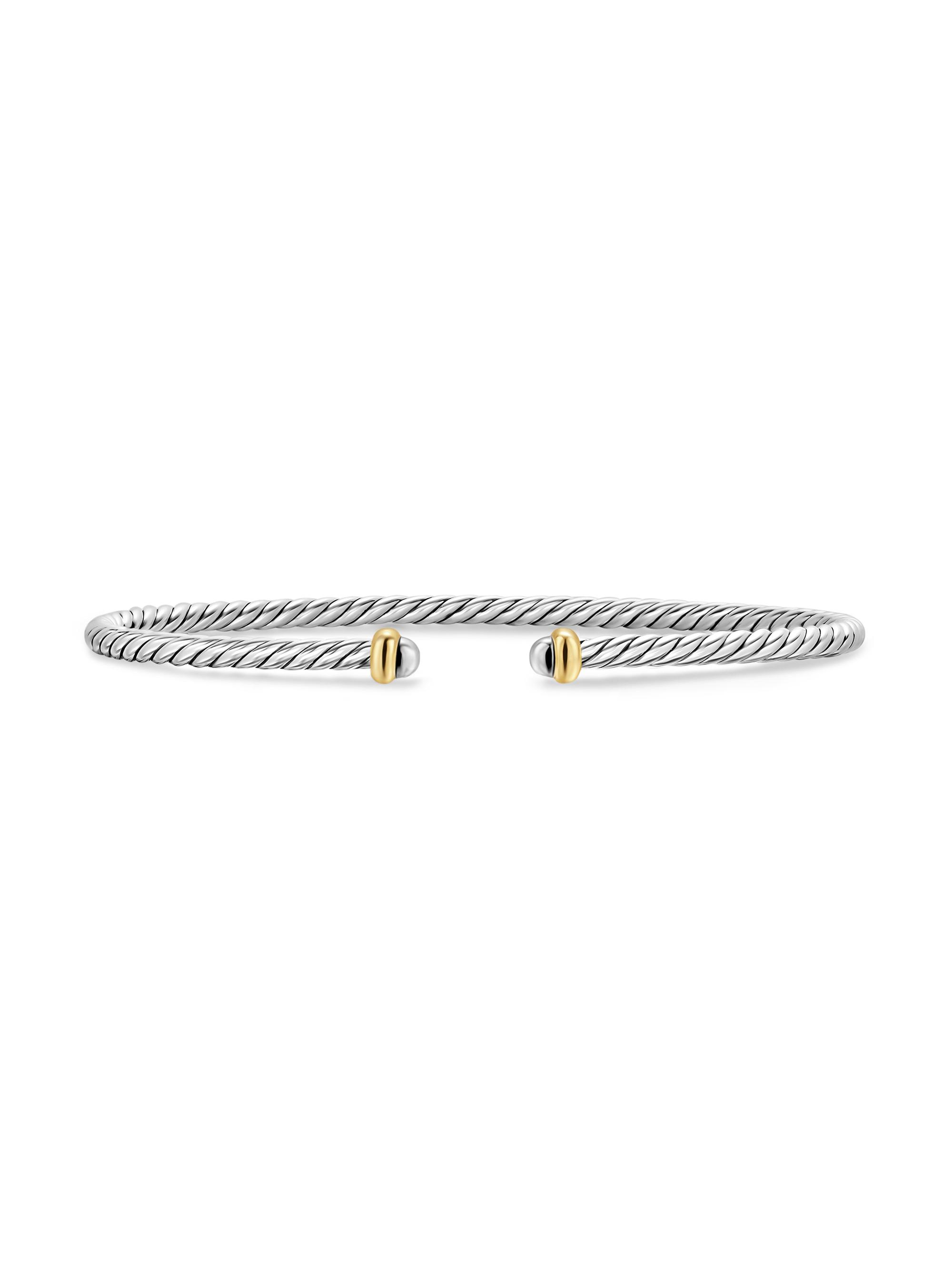 David Yurman Women's Micro Cable Flex Bracelet in Sterling Silver - Silver