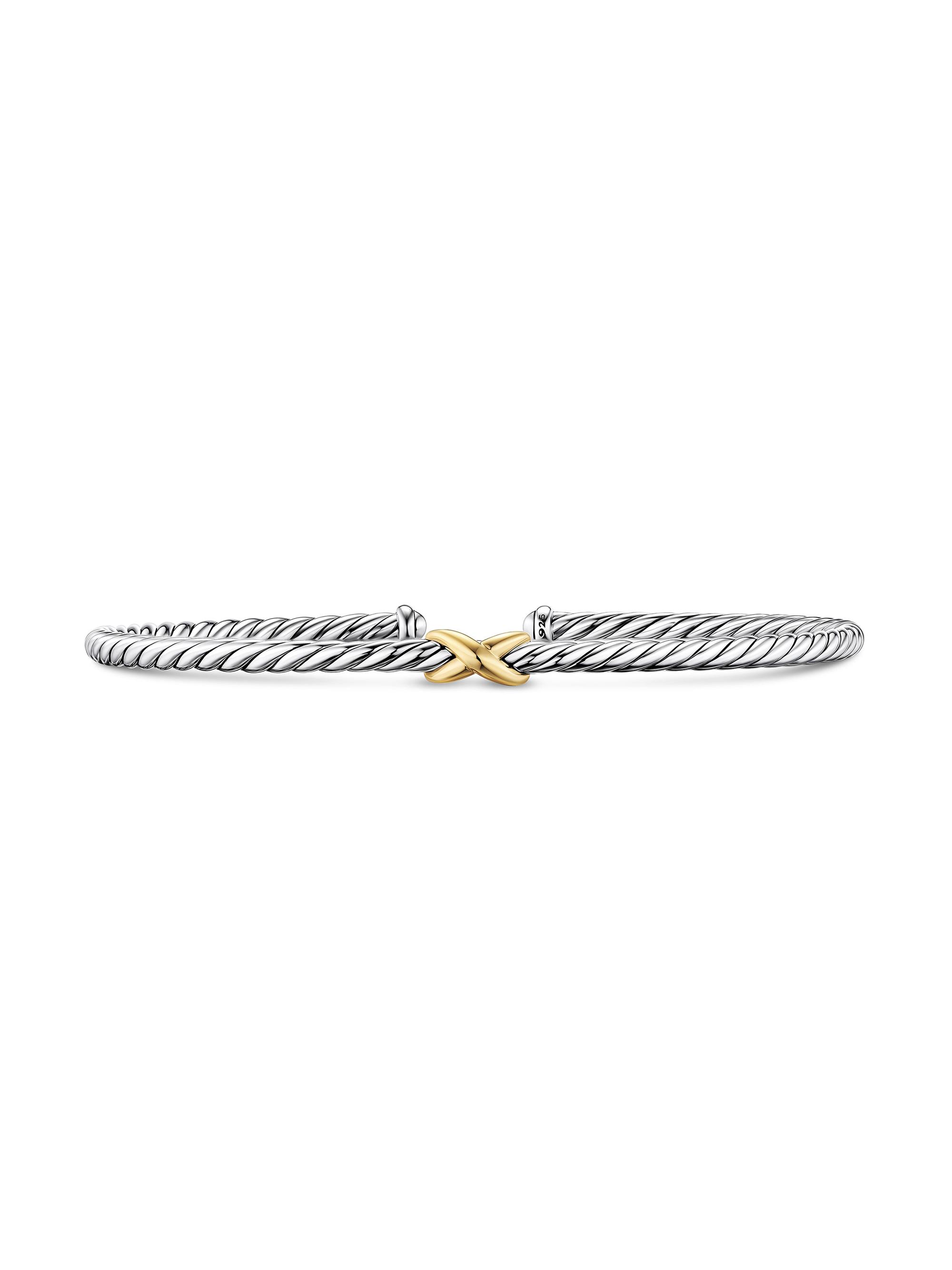 David Yurman Women's Micro Cable Flex x Bracelet in Sterling Silver - Silver