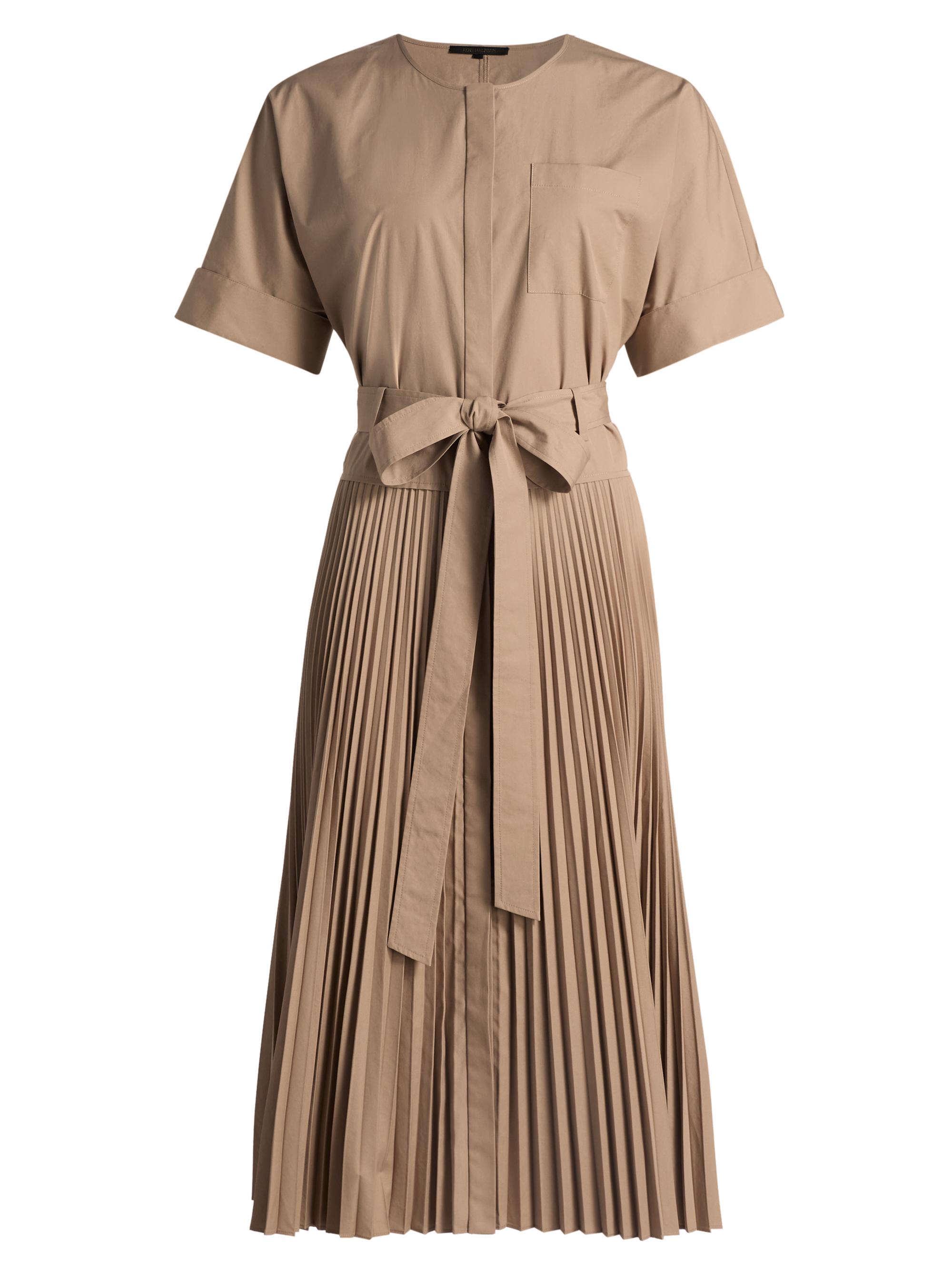 Kobi Halperin Women's Loretta Pleated Cotton-Blend Shirtdress - Khaki
