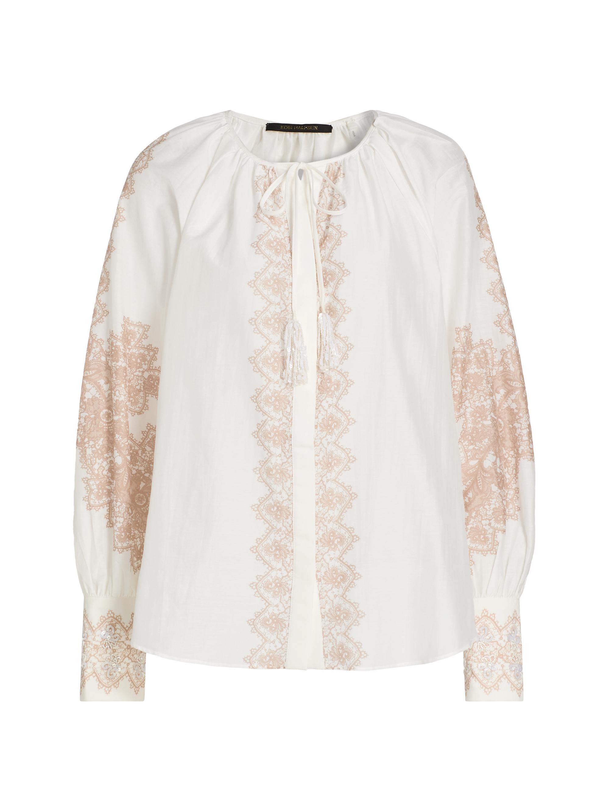 Kobi Halperin Women's Hope Lace Print Cotton-Silk Blouse -