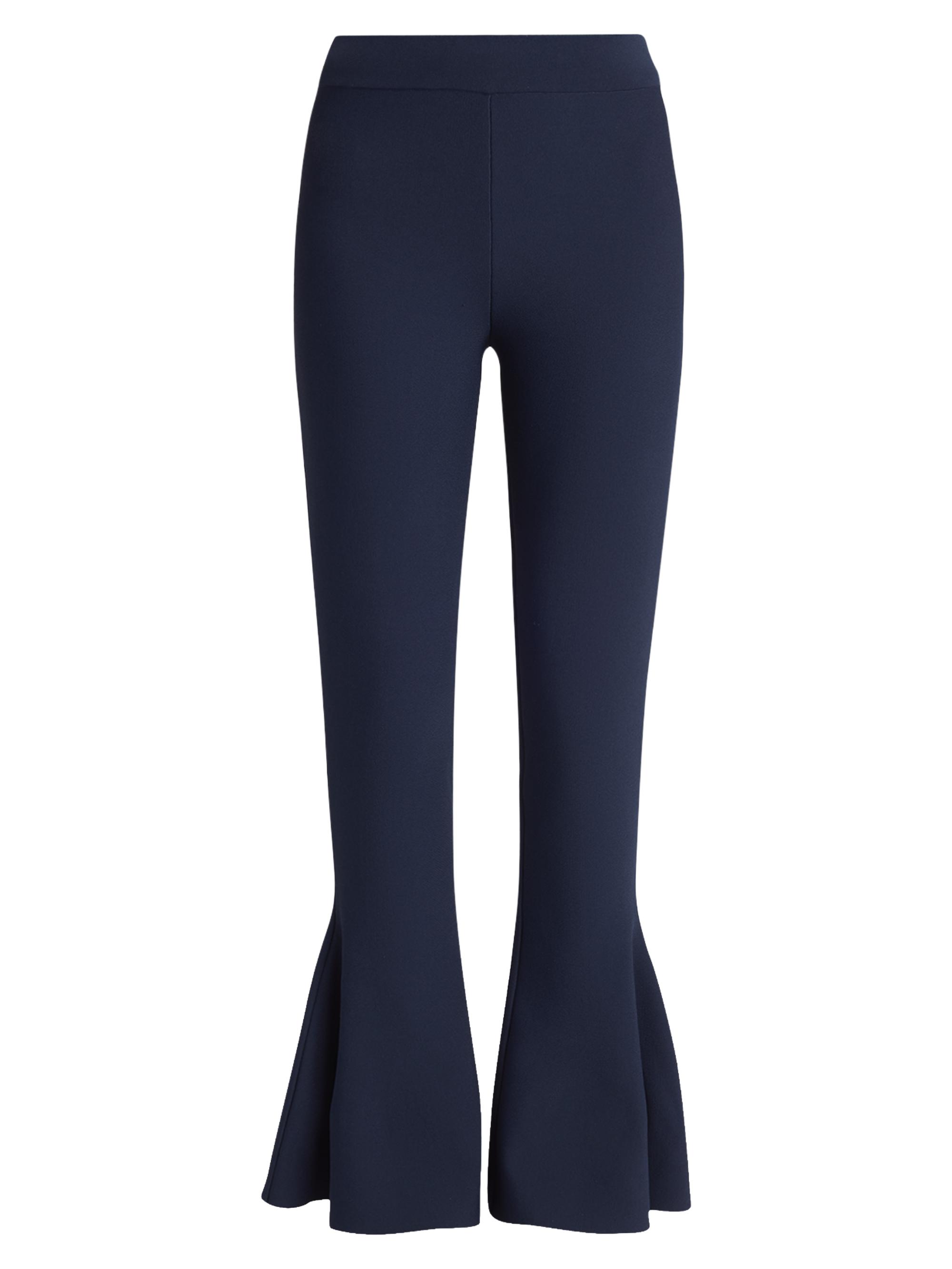 Stella McCartney Women's Compact Knit Peplum-Cuff Trousers - Navy