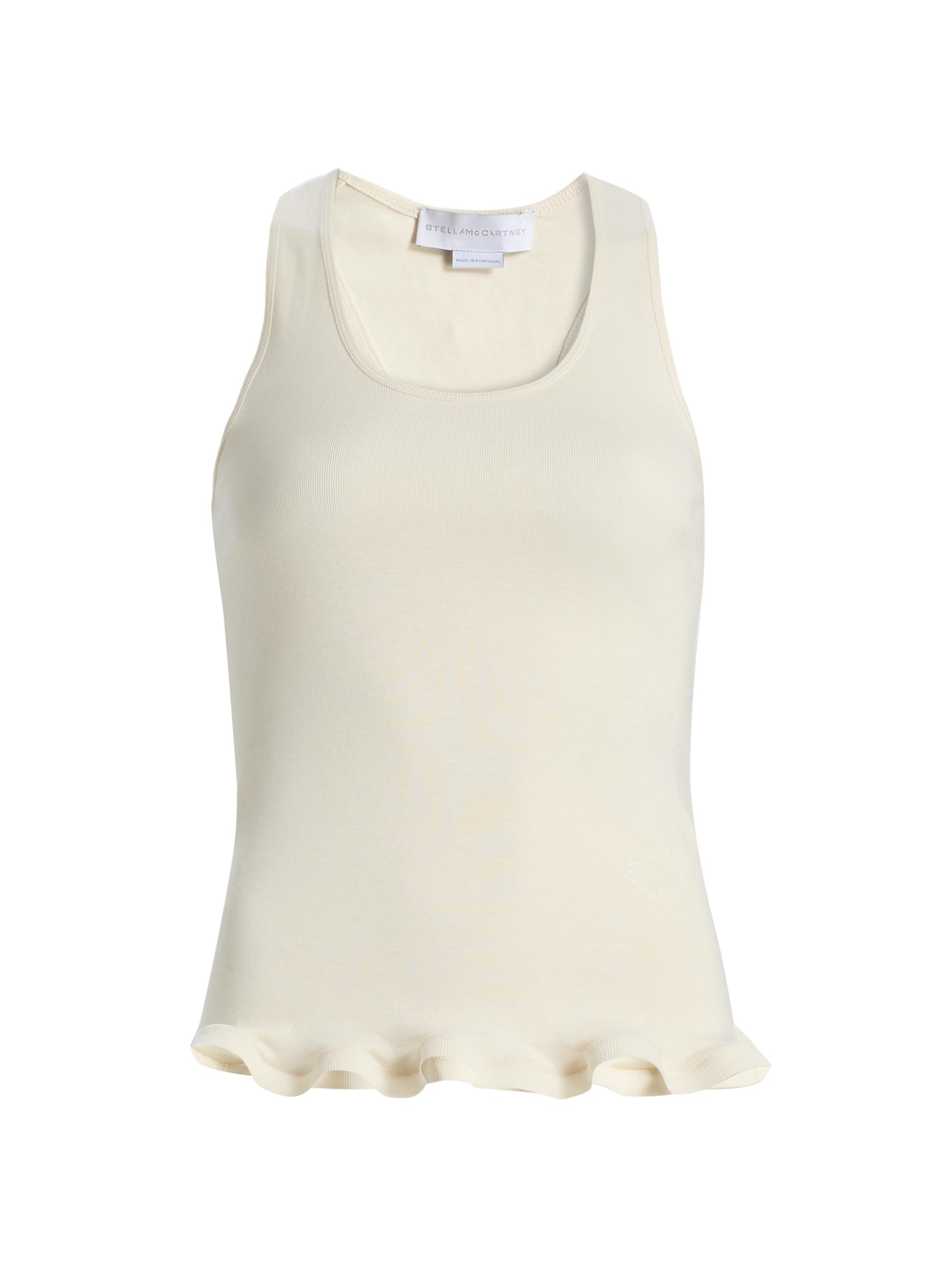 Stella McCartney Women's Frilled Hem Rib-Knit Tank - Cream
