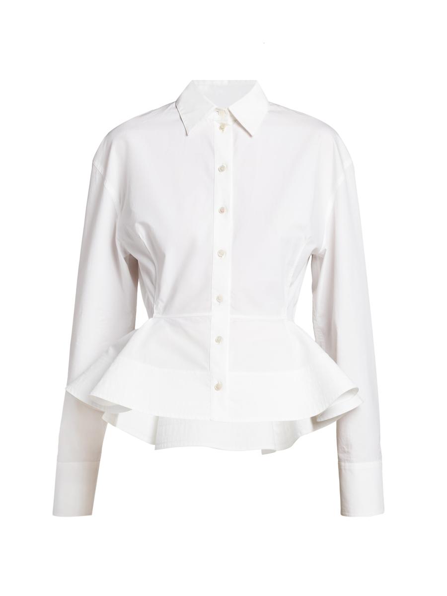Stella McCartney Poplin Cotton Peplum Shirt | Saks Fifth Avenue