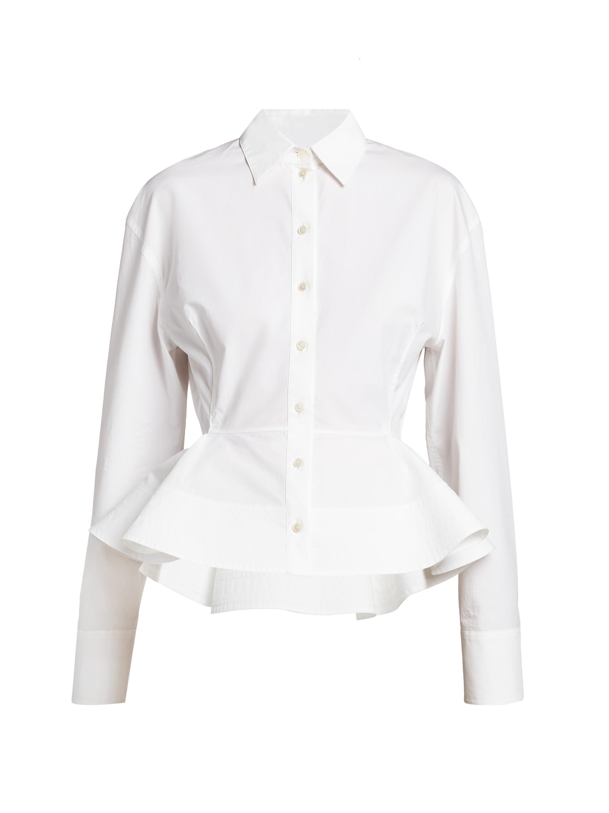 Stella McCartney Women's Poplin Cotton Peplum Shirt - Pure White