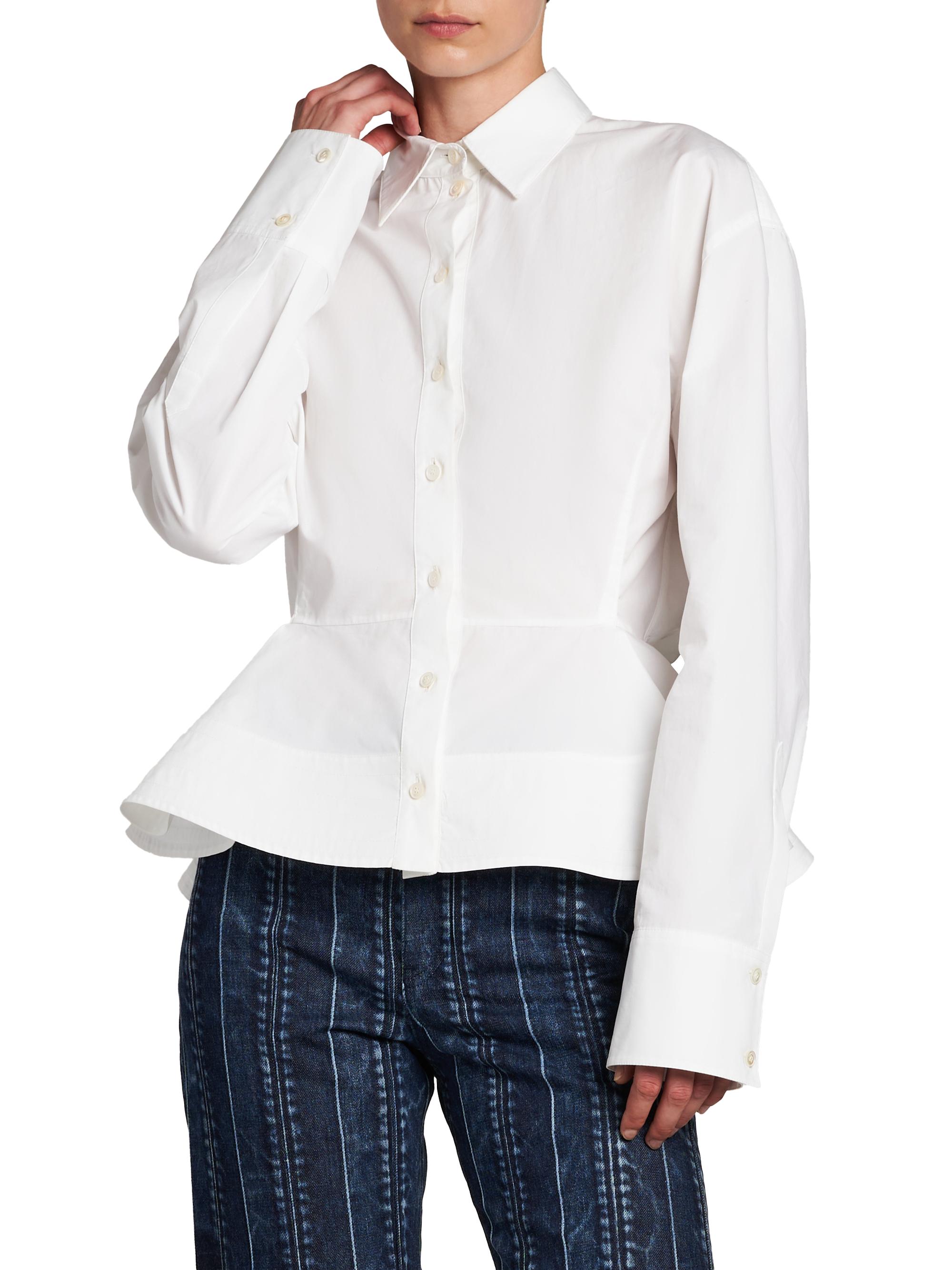 Stella McCartney Poplin Cotton Peplum Shirt | Saks Fifth Avenue