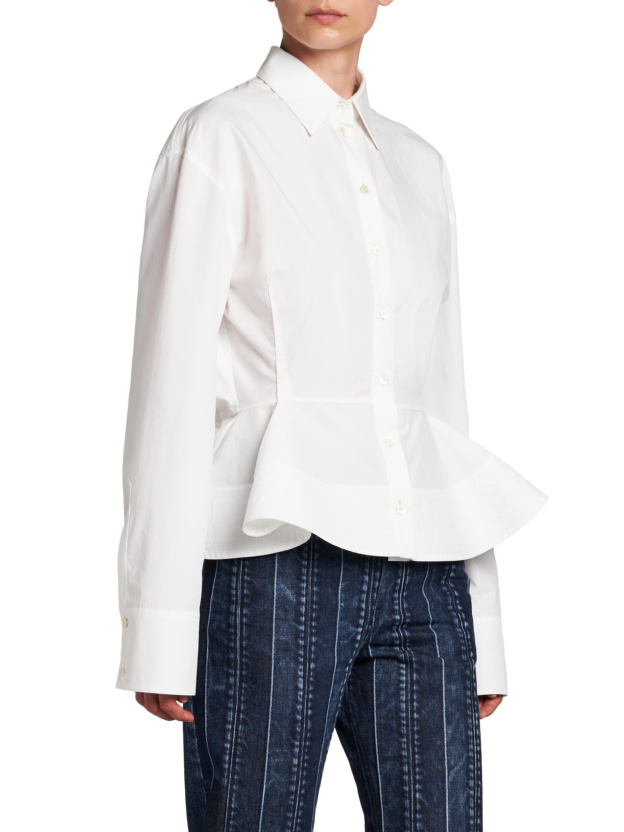 Stella McCartney Poplin Cotton Peplum Shirt | Saks Fifth Avenue