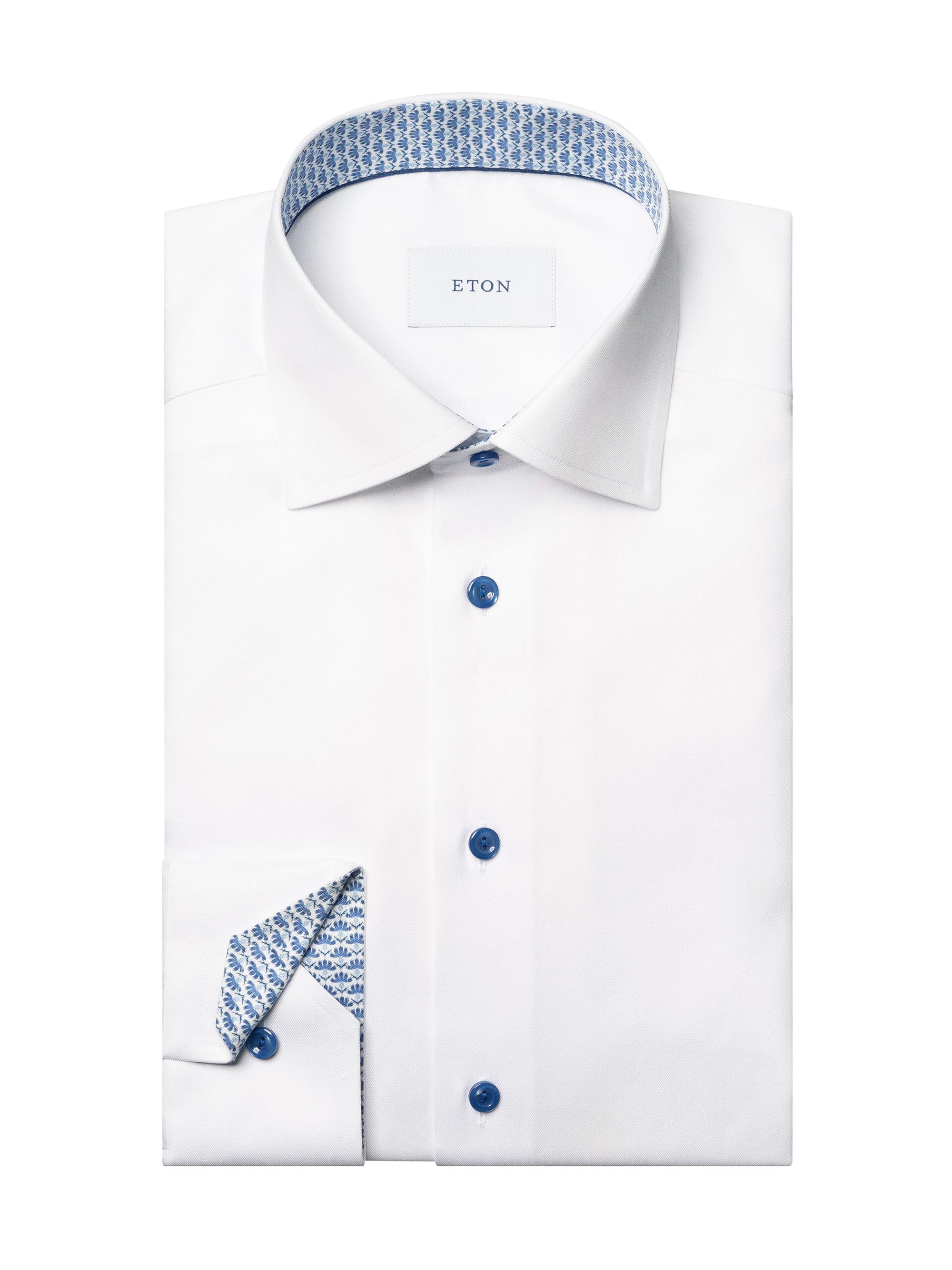 Eton Men's Signature Floral Twill Contemporary-Fit Shirt - White