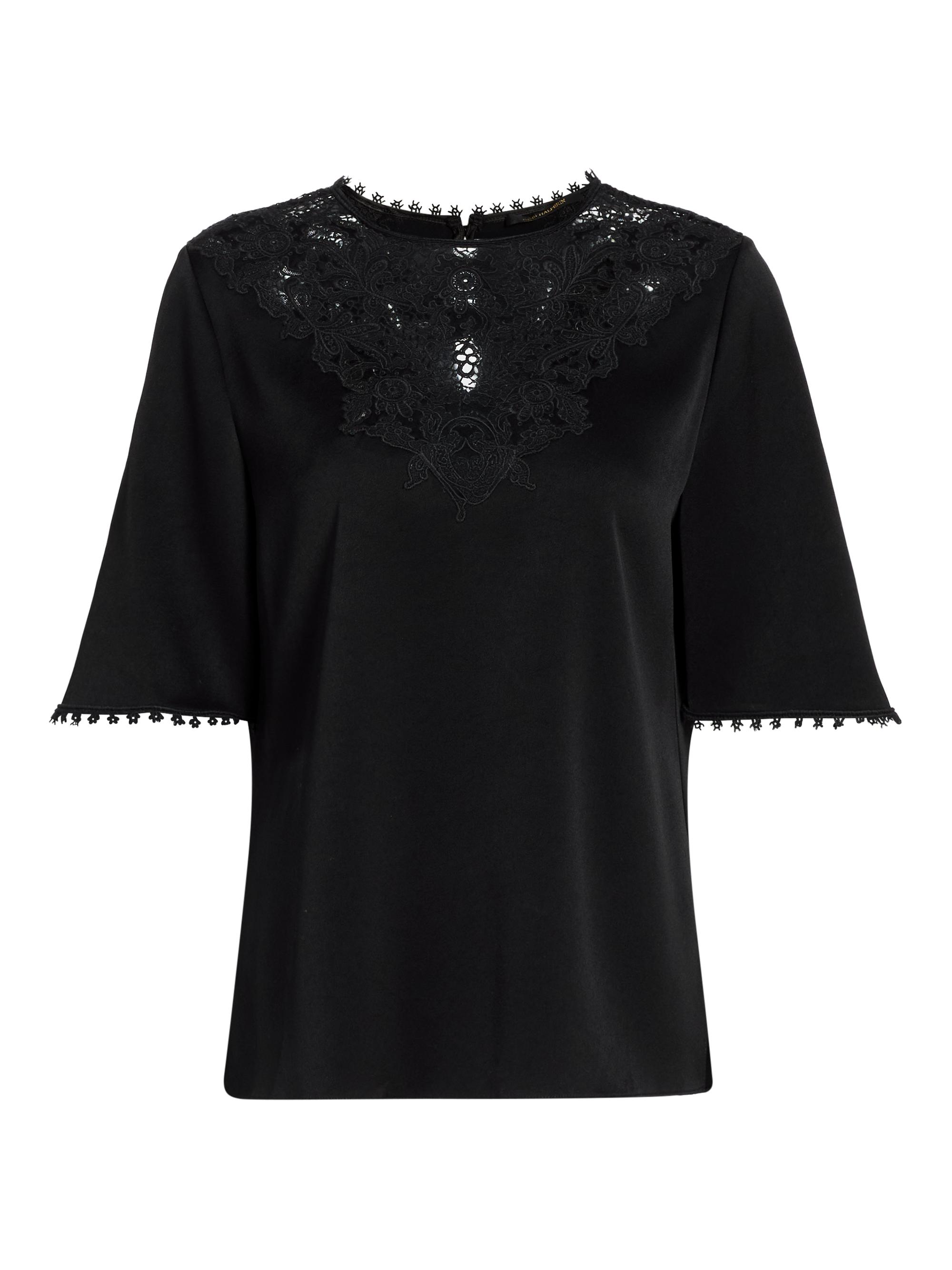 Kobi Halperin Women's Frankie Lace Satin-Back Crepe Blouse - Black