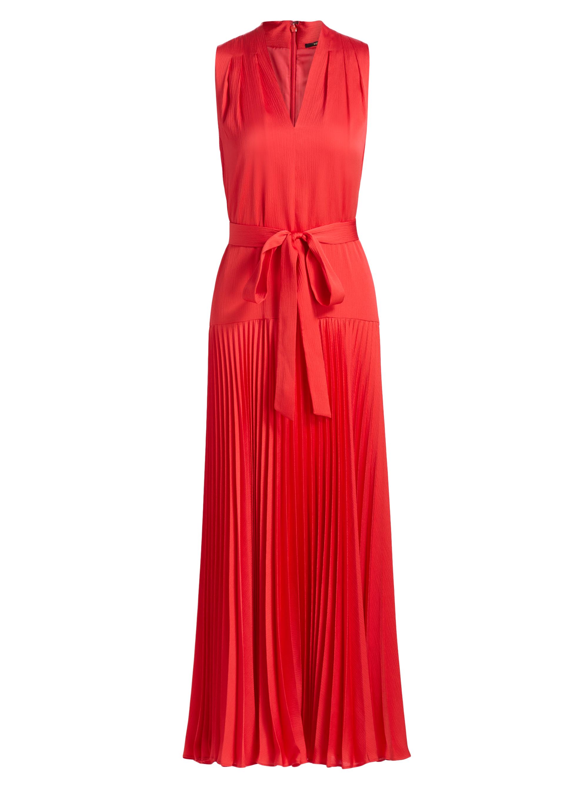 Kobi Halperin Women's Viva Hammered Satin Sleeveless Maxi Dress - Bright Coral