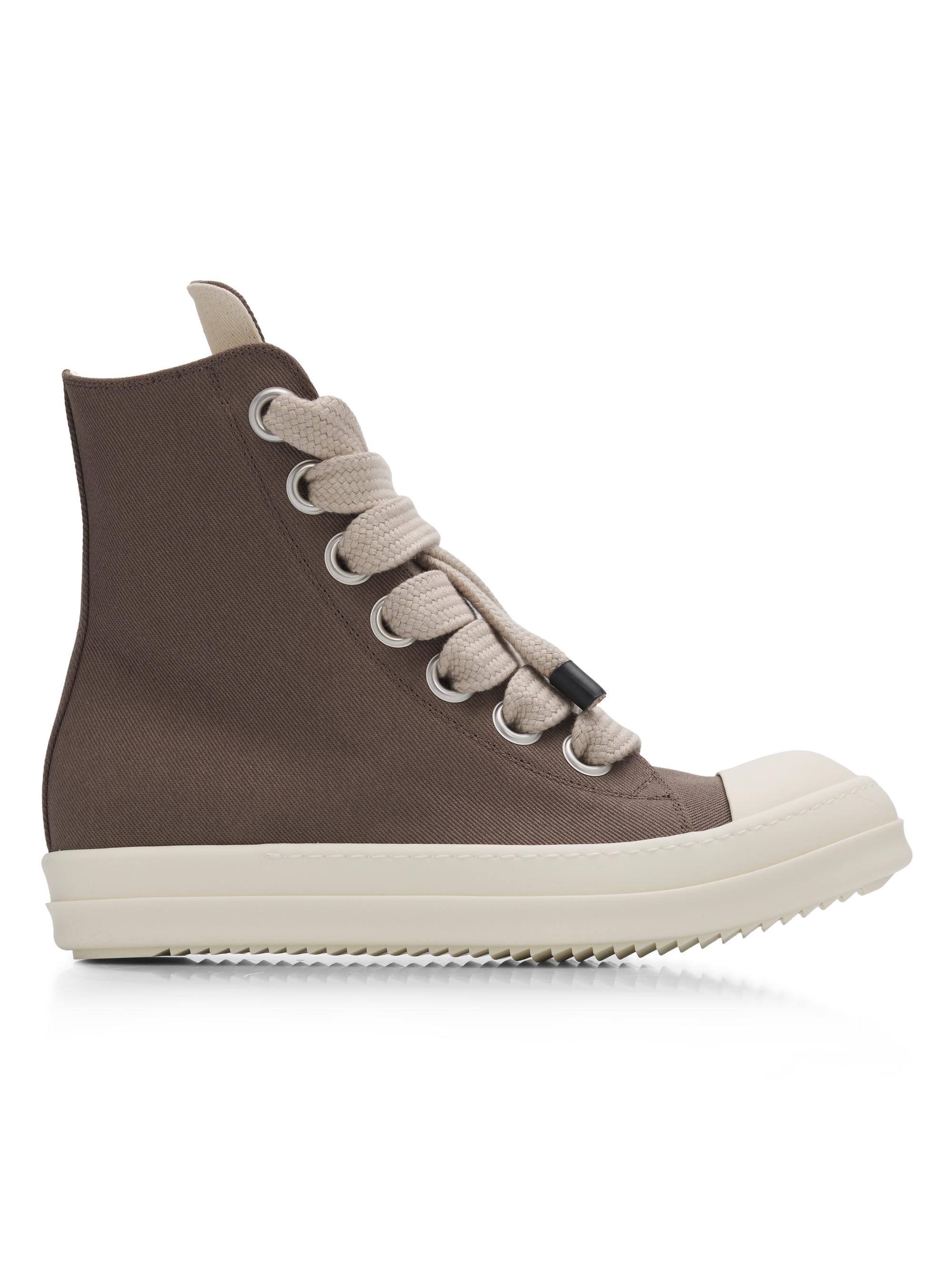 DRKSHDW by Rick Owens Men's Jumbolace Canvas High-Top Sneakers - Dust Milk - Women's Shoes