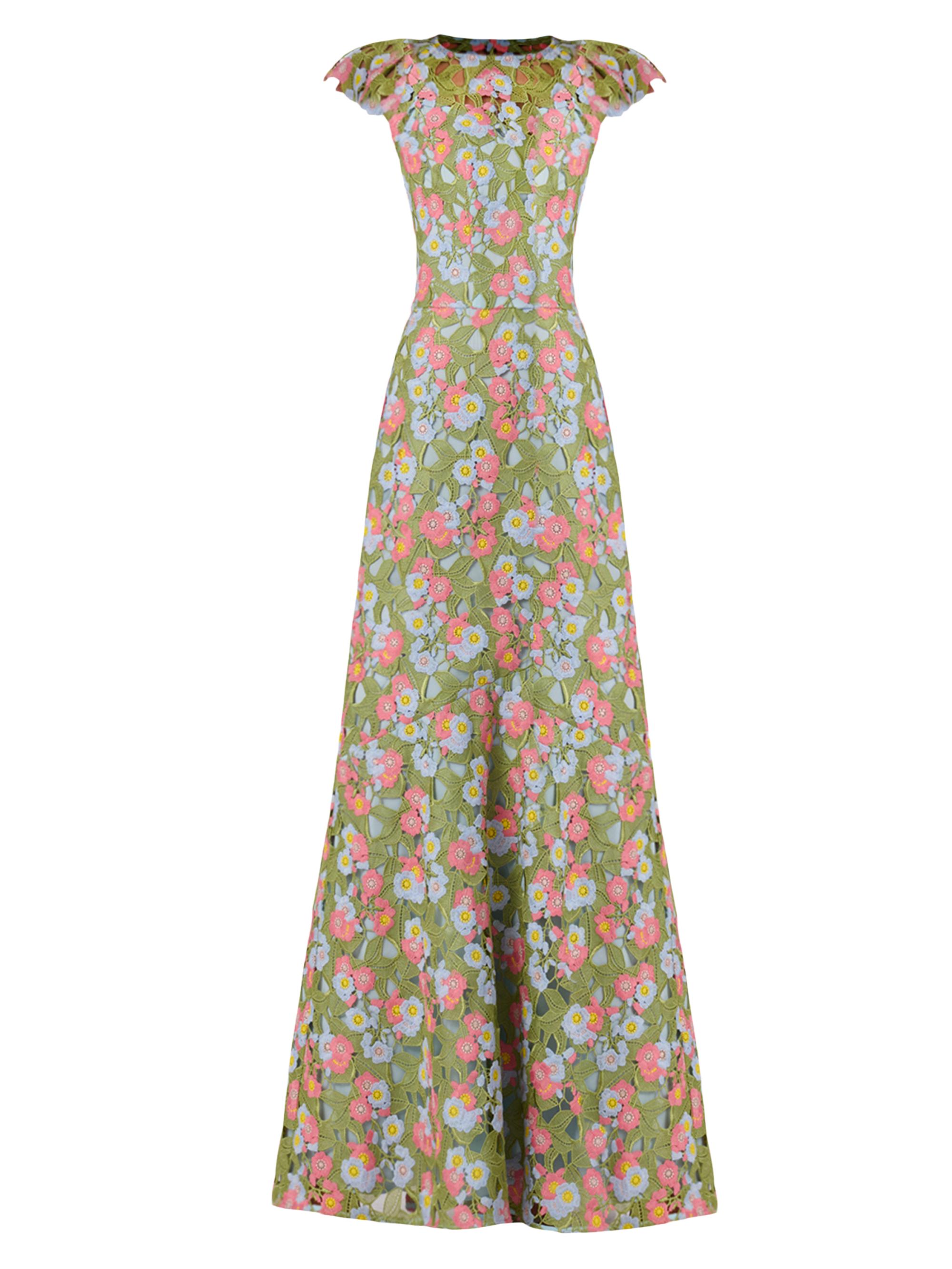 sachin and babi light blue dress Zara + ZW Collection Floral Embroidered Asymmetric Dress main image 0