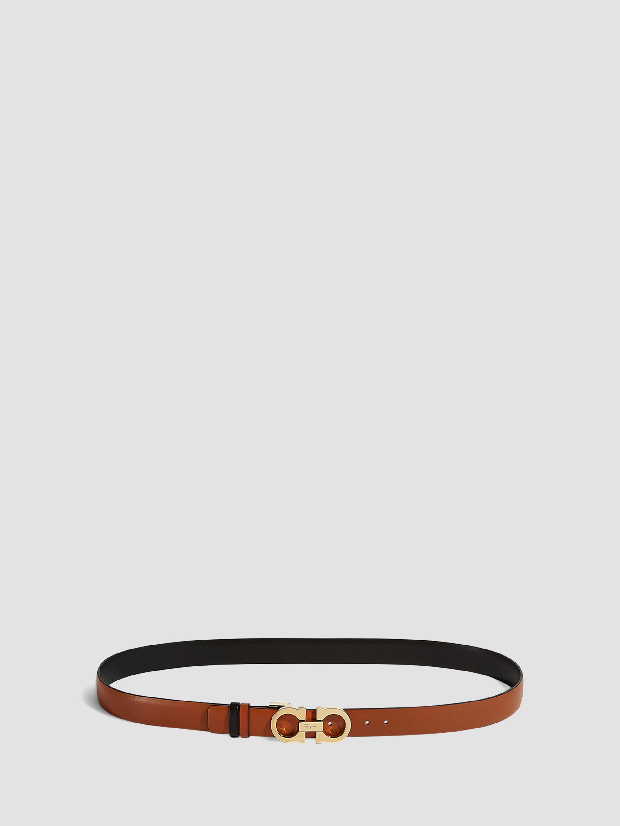 FERRAGAMO Women's Donna Gancini Reversible Leather Belt - Sella Nero | Thumbnail 4