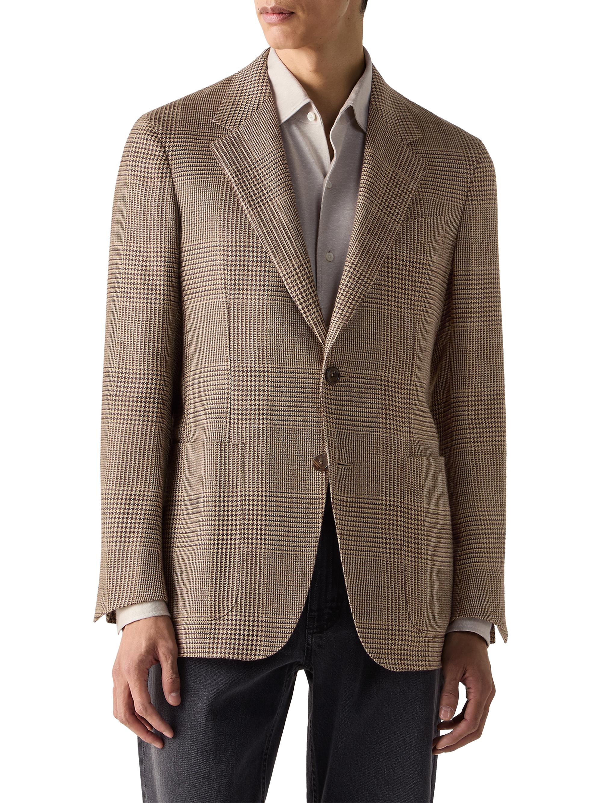 ZEGNA Men's Silk-Linen Blend Jacket - Beige