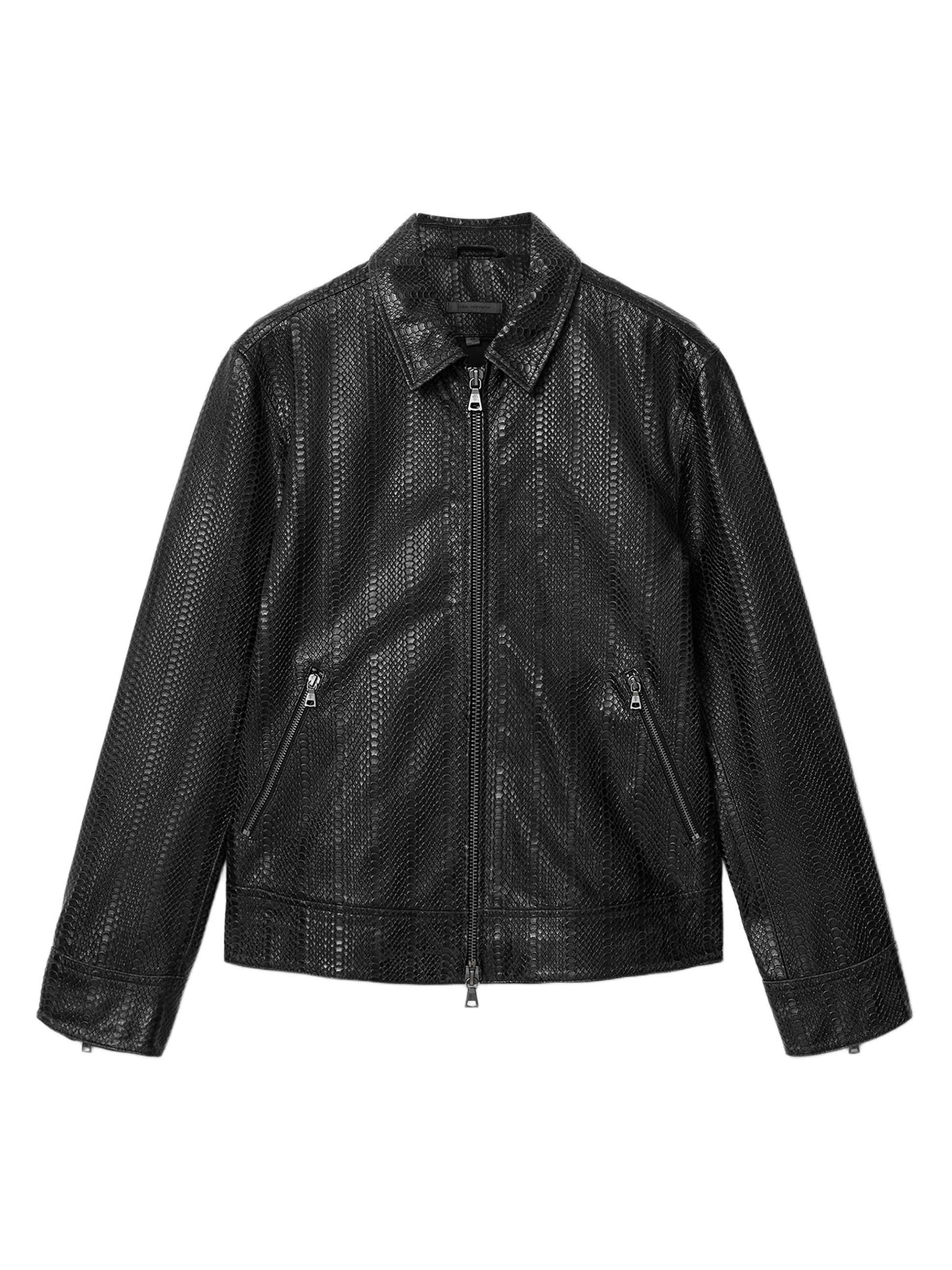 John Varvatos Star U.S.A. Zip-Front Leather Jacket | Saks Fifth Avenue