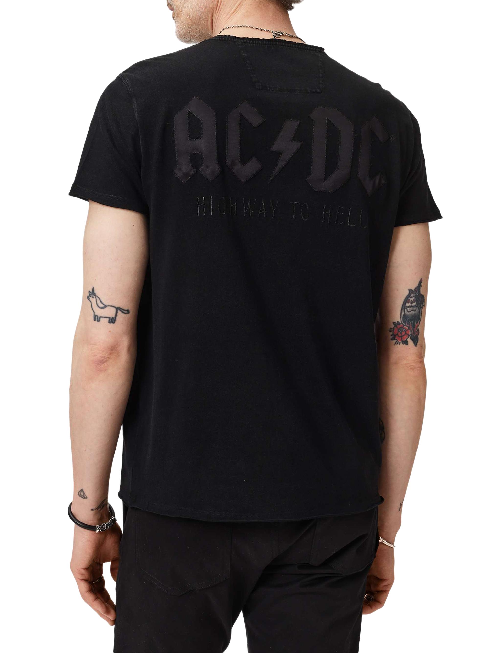 John Varvatos Men's AC/DC Highway to Hell Raw-Edge Crewneck T-Shirt - Black | Thumbnail 4