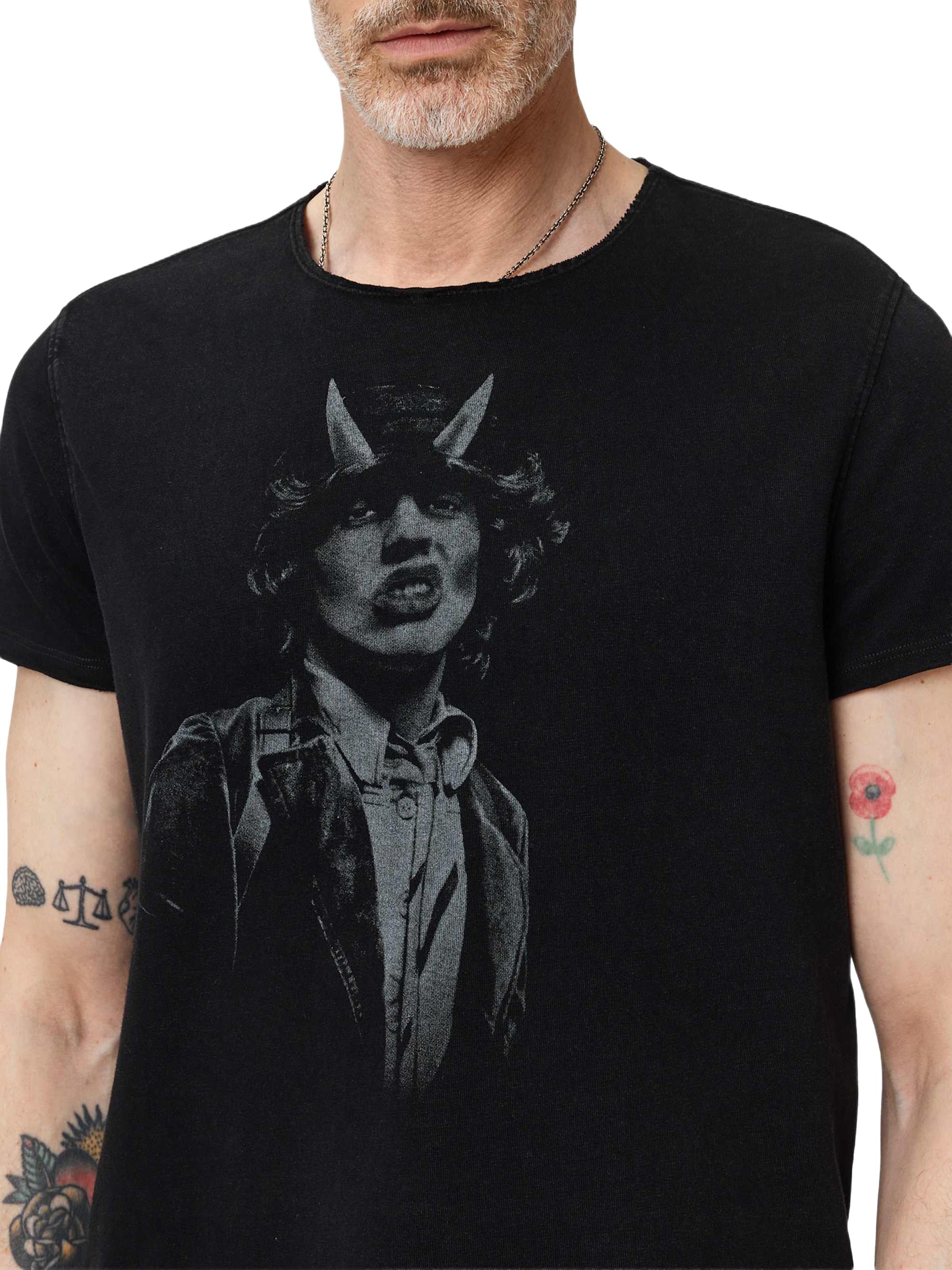 John Varvatos Men's AC/DC Highway to Hell Raw-Edge Crewneck T-Shirt - Black | Thumbnail 5
