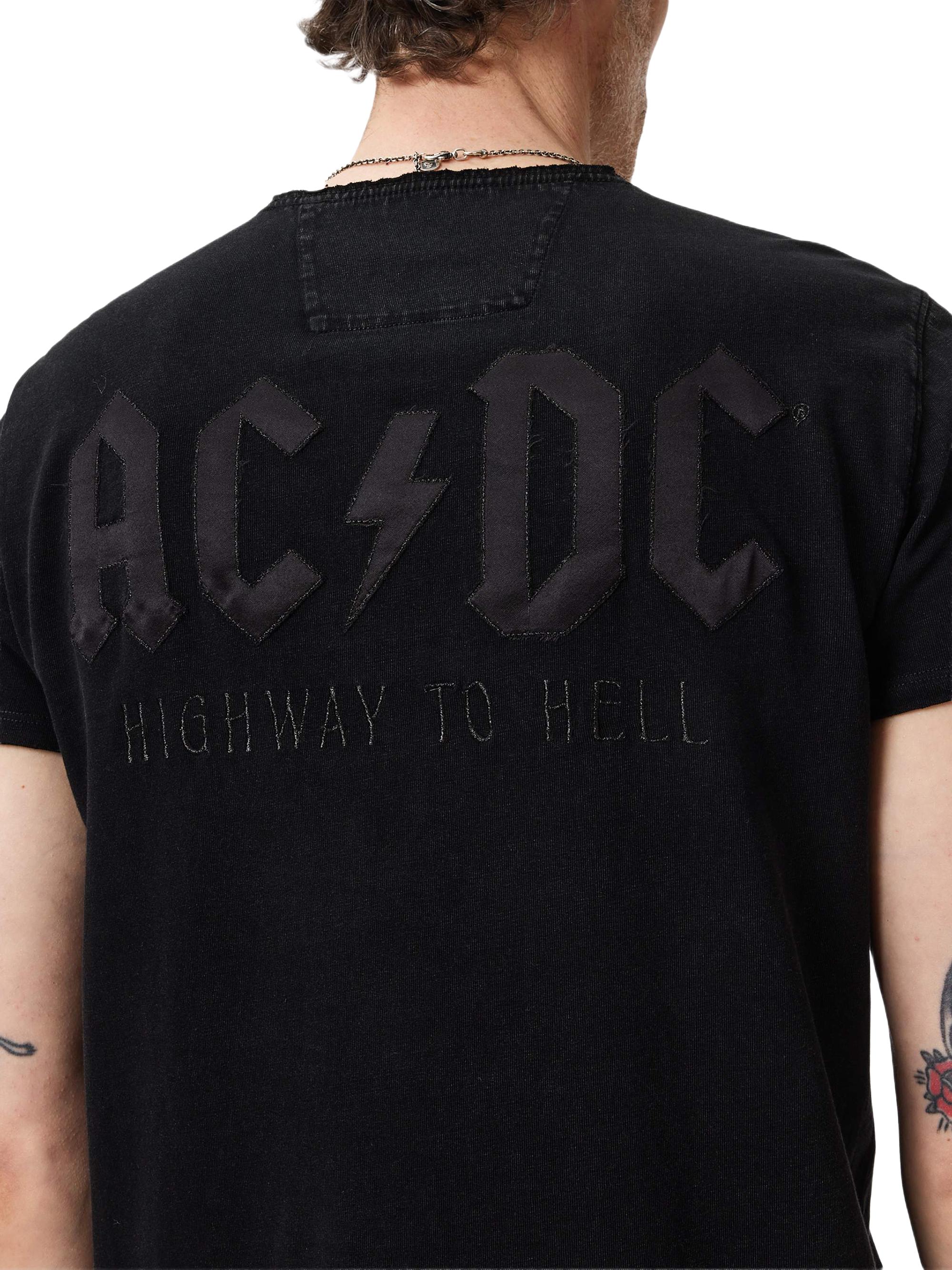 John Varvatos Men's AC/DC Highway to Hell Raw-Edge Crewneck T-Shirt - Black | Thumbnail 6