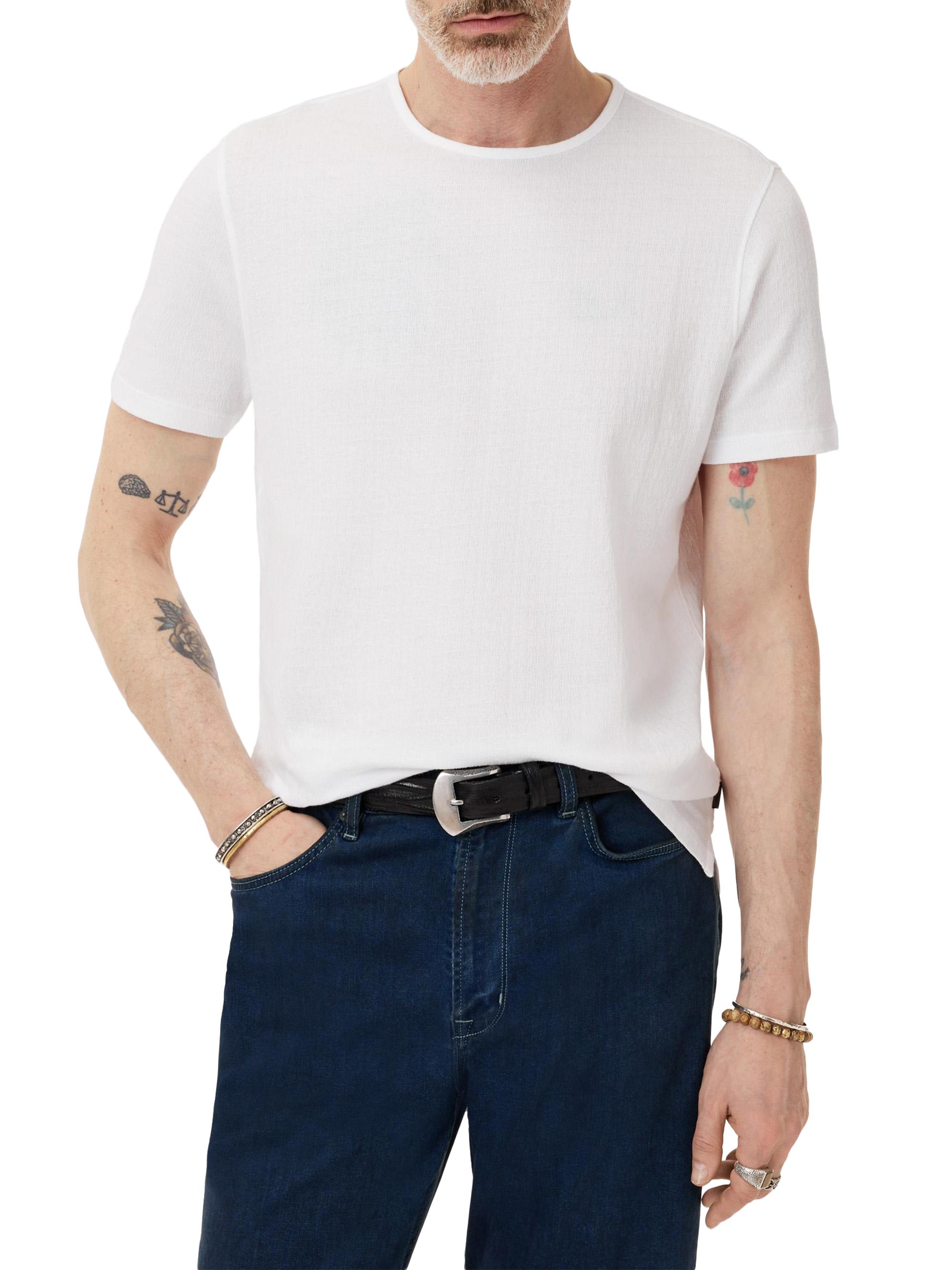 John Varvatos Men's Stanley Textured Pima Cotton T-Shirt - White | Thumbnail 3