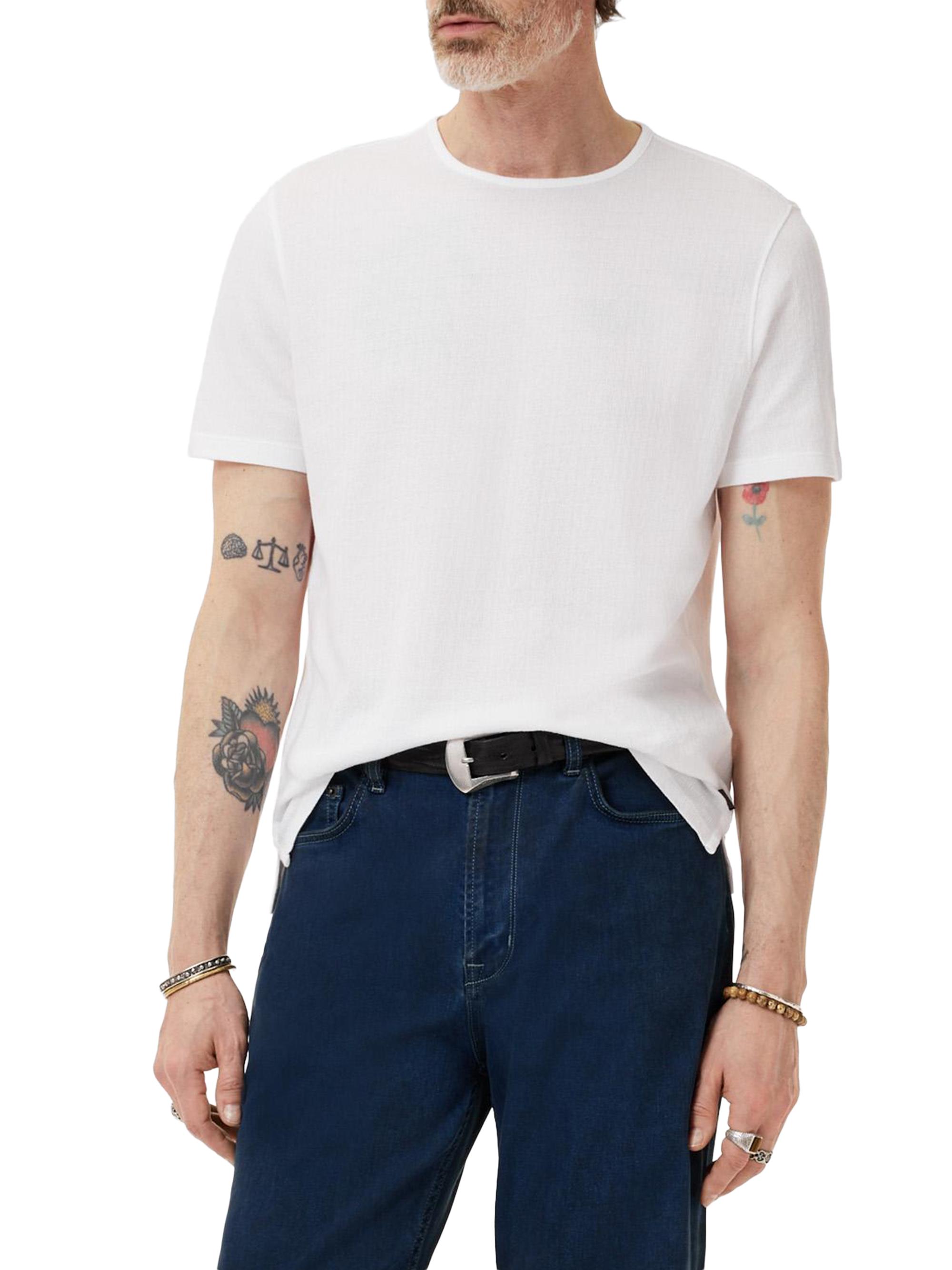 John Varvatos Men's Stanley Textured Pima Cotton T-Shirt - White | Thumbnail 4