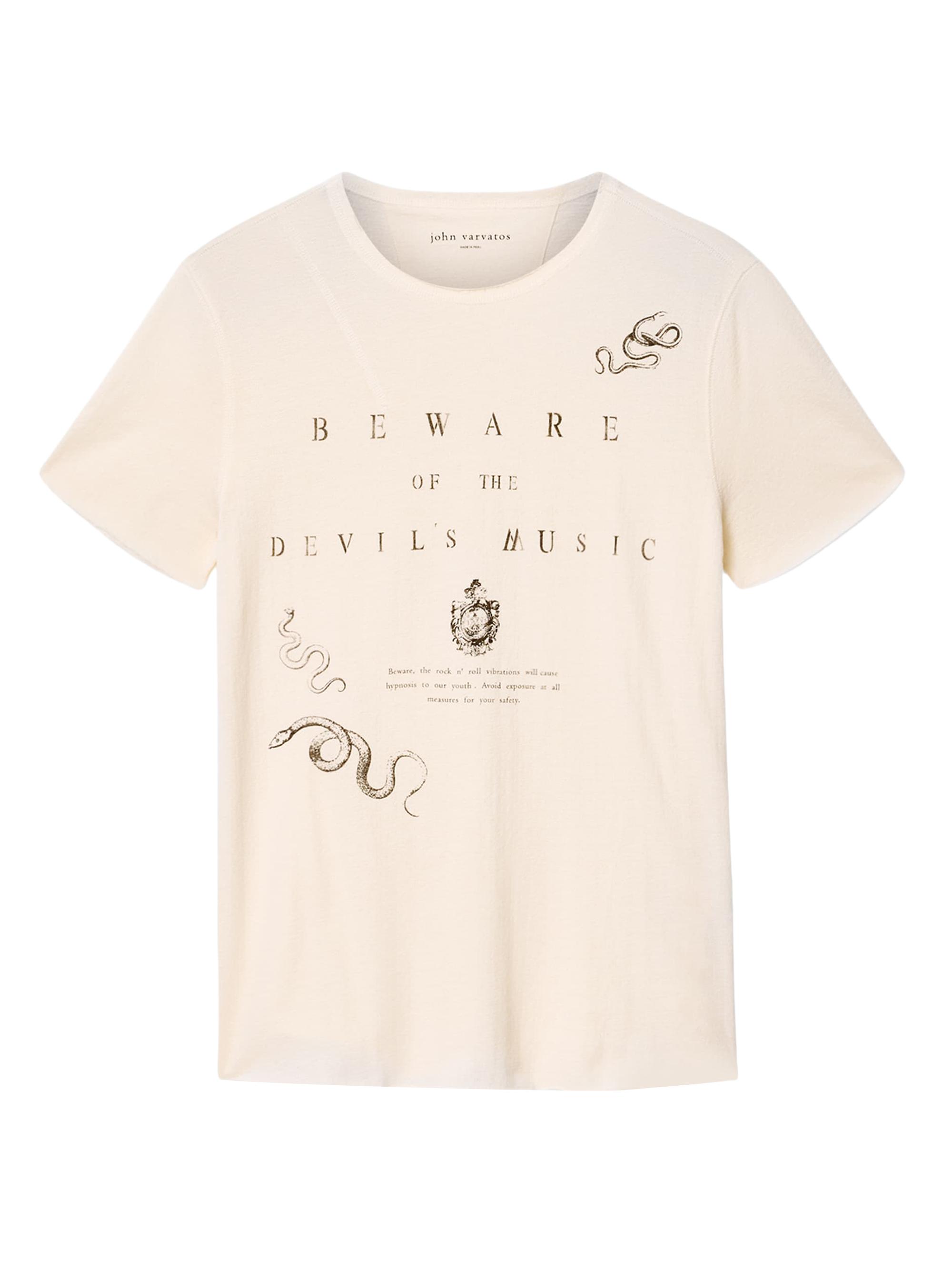 John Varvatos Men's Beware Raw-Edge Crewneck T-Shirt - Buttercream