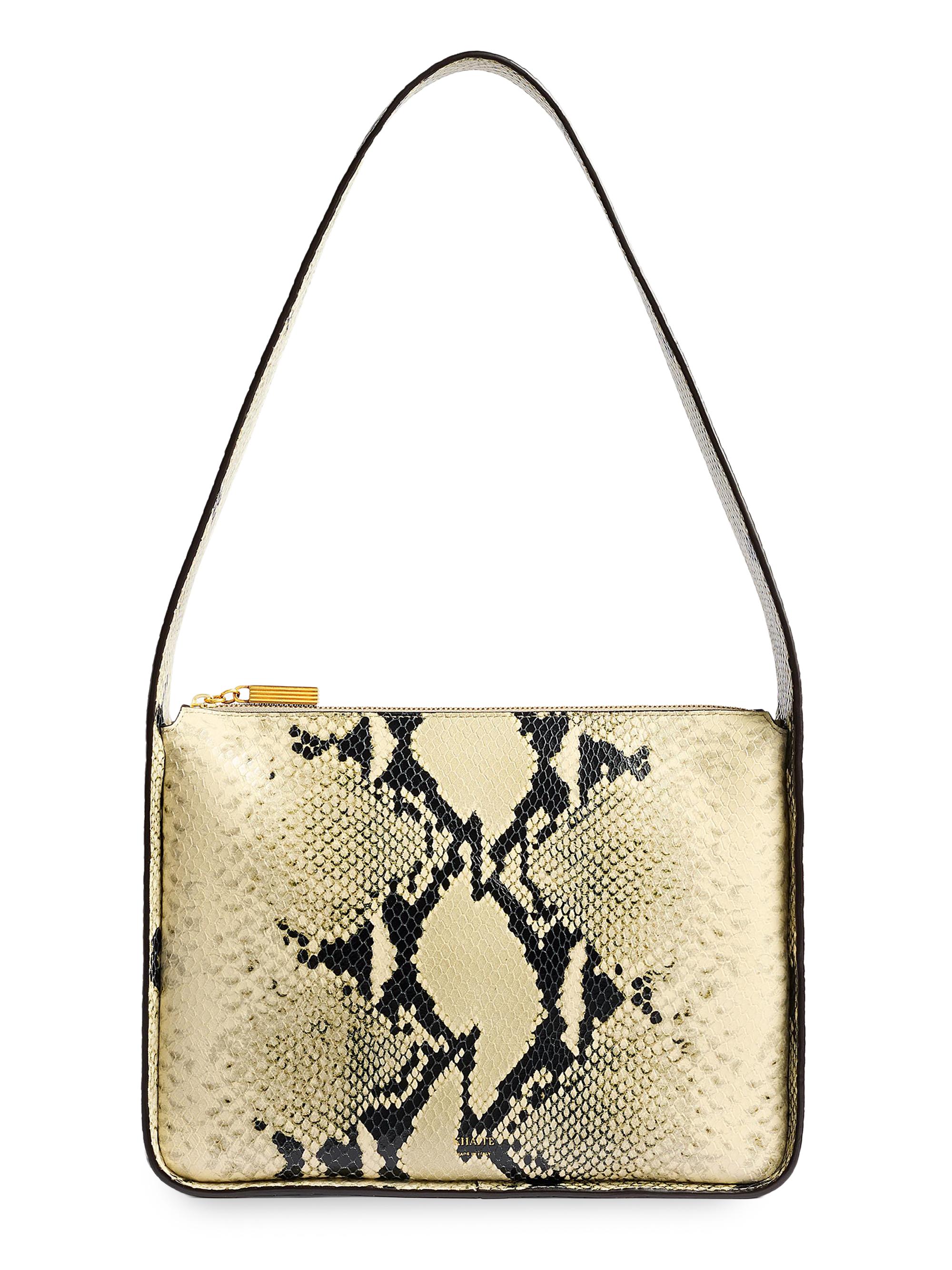 Khaite Women's Lori Snakeskin-Embossed Leather Shoulder Bag - Natural