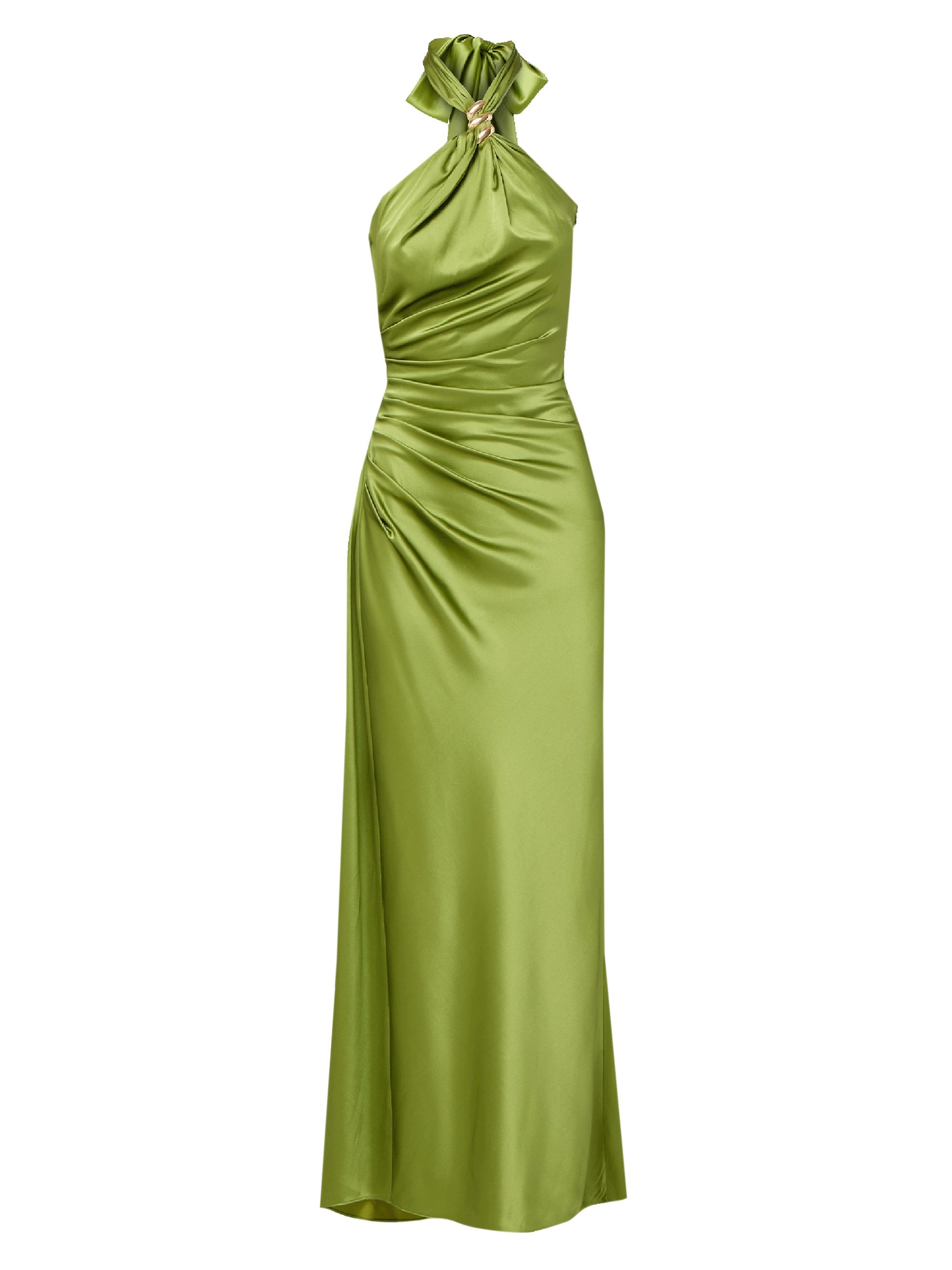 Izaren Satin Halterneck Gown