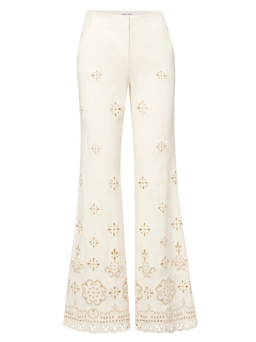 Veronica Beard Komi Eyelet Flare Pants | Saks Fifth Avenue