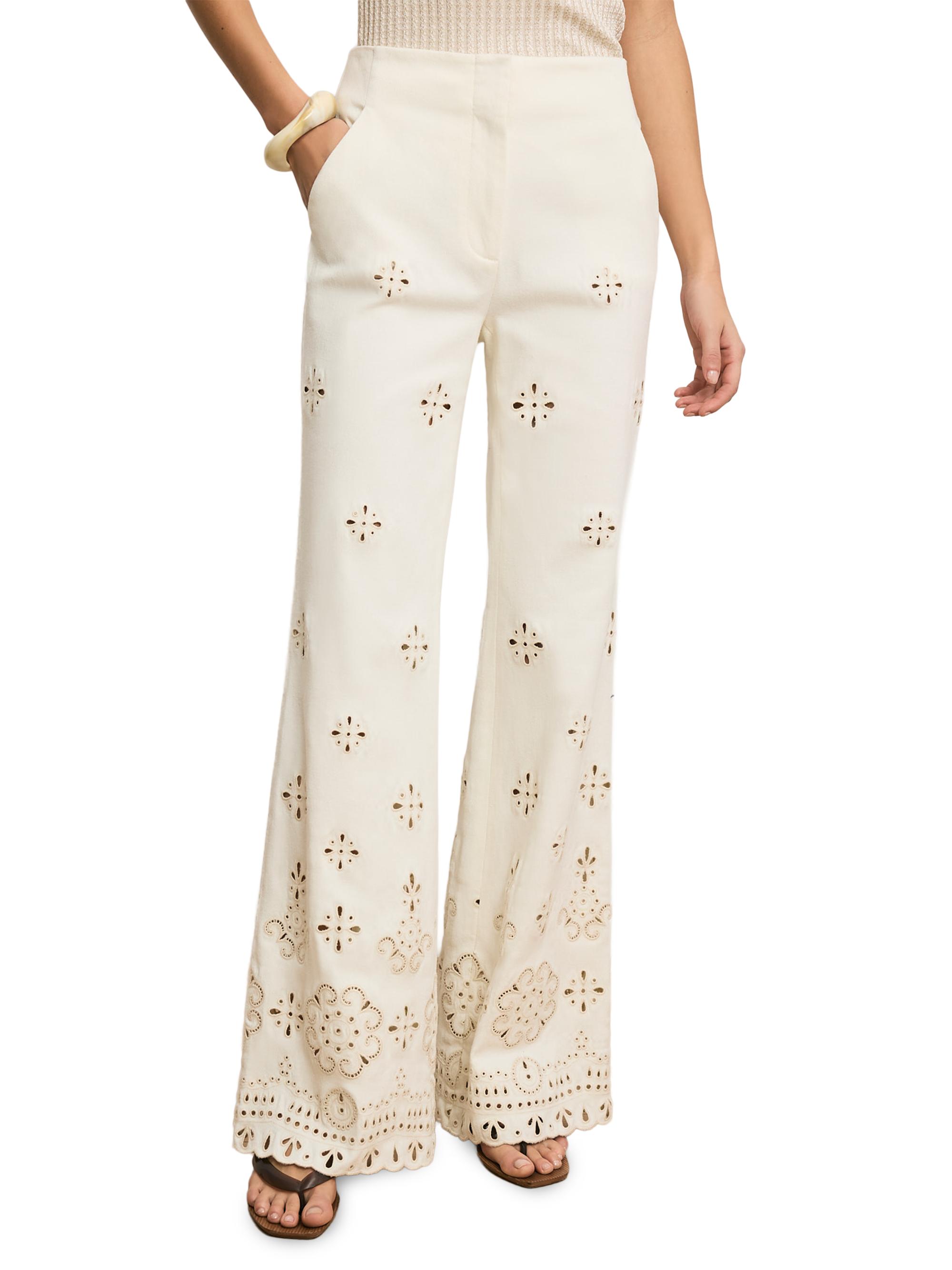 Veronica Beard Komi Eyelet Flare Pants | Saks Fifth Avenue