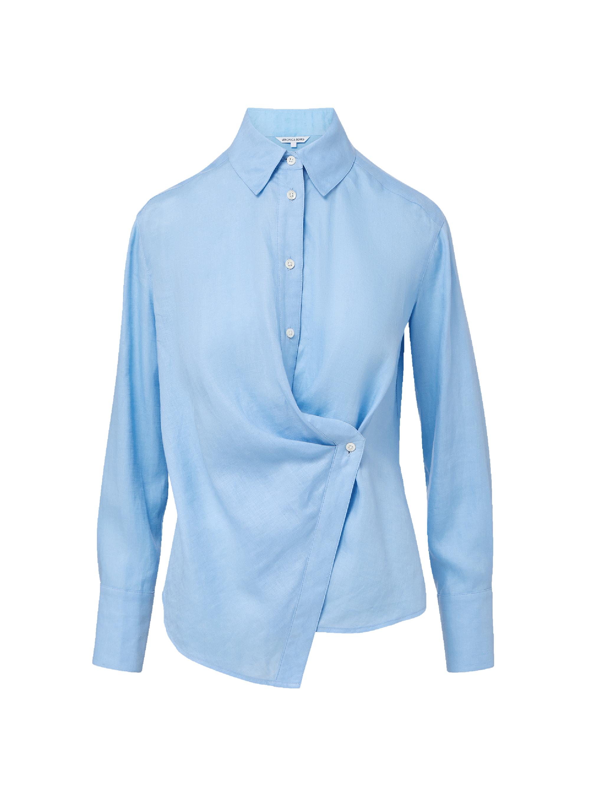 Veronica Beard Women's Perezzi Linen Shirt - Blue Jay | Thumbnail 7