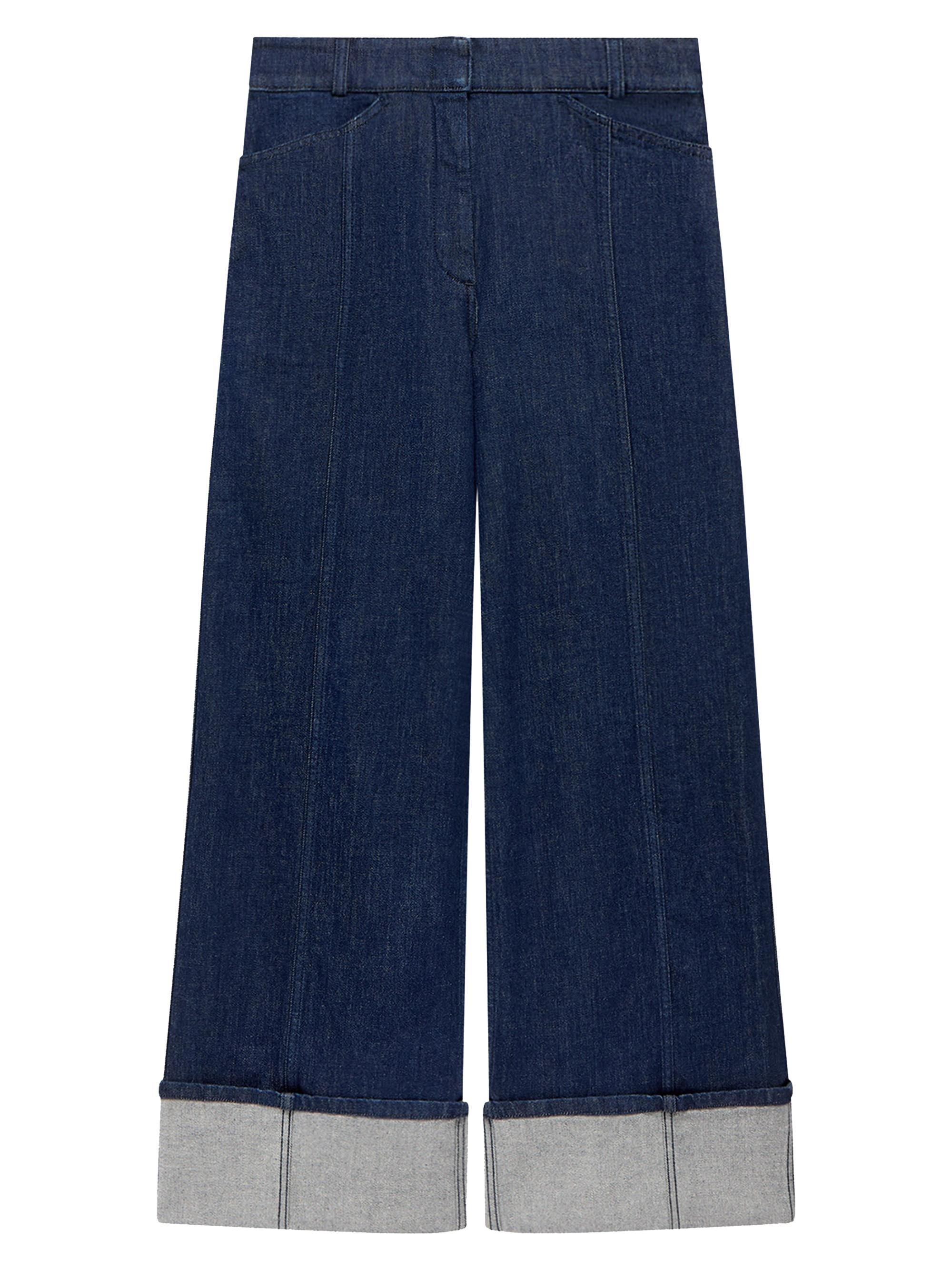 Another Tomorrow Women's Denim Cuff Pants - Rinsed