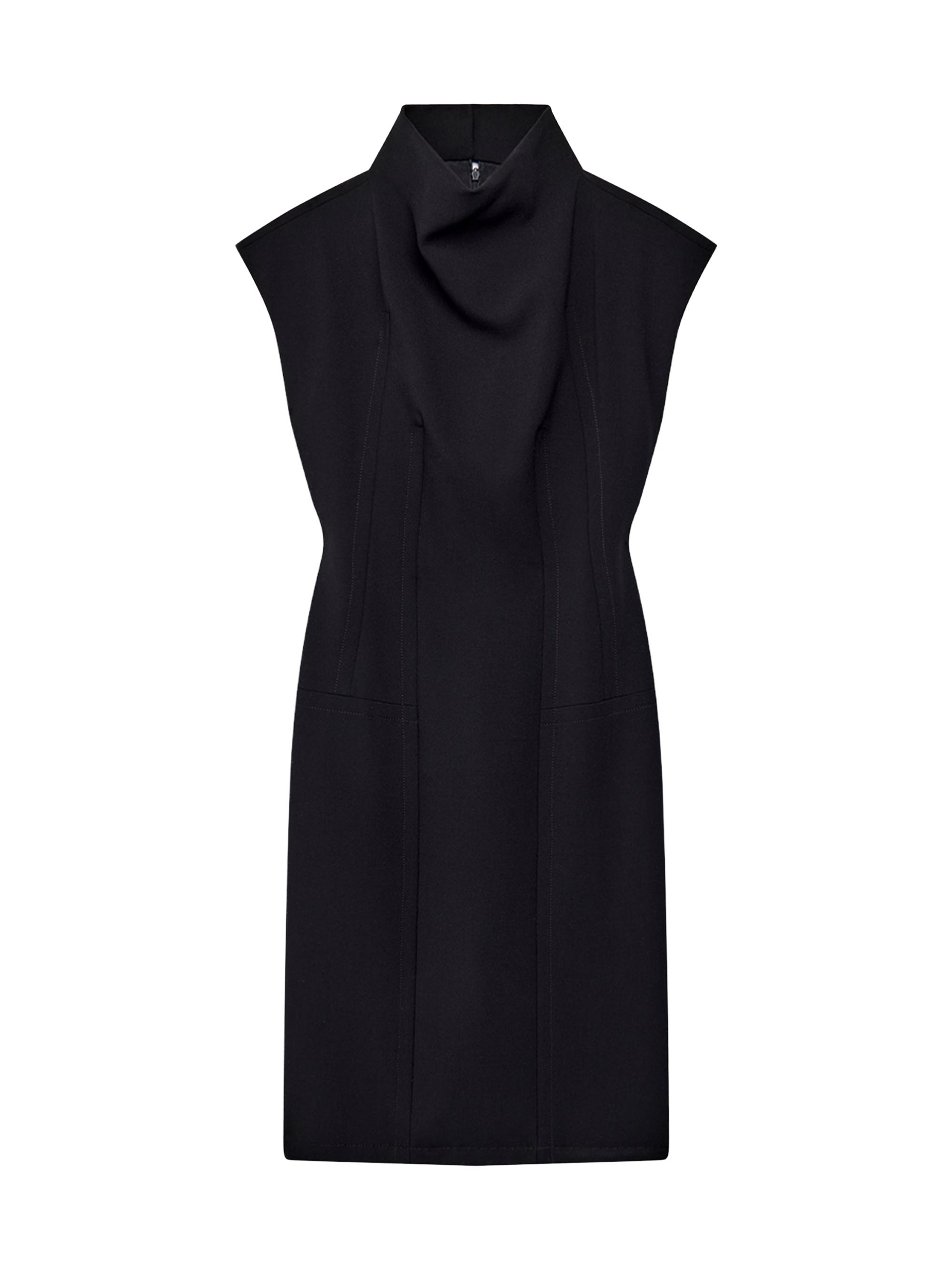 Another Tomorrow Women's Double Face Cutout Dress - Black