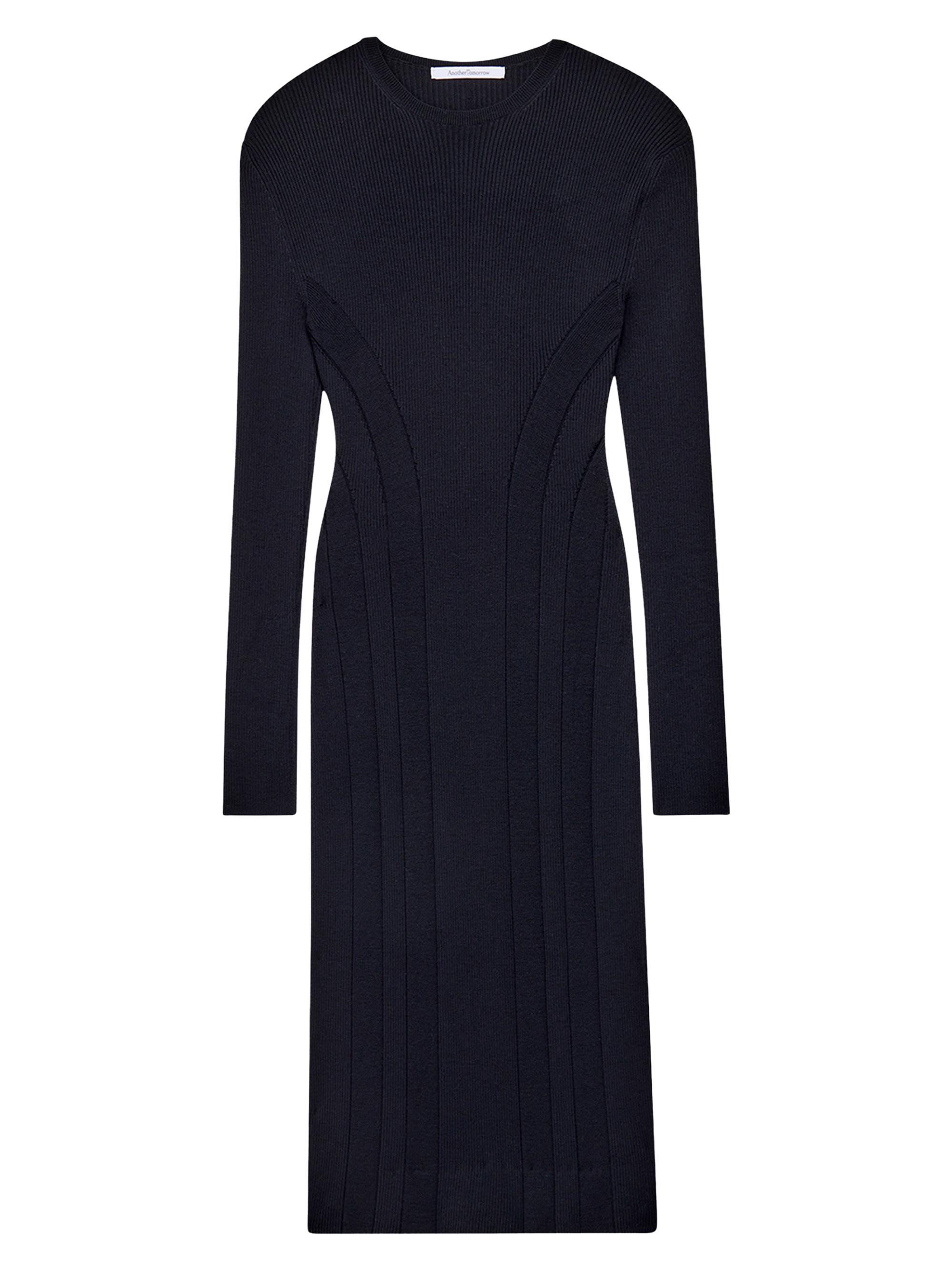 knee length dresses for ladies Siena Wool-Cashmere Midi Dress - Black main image 1