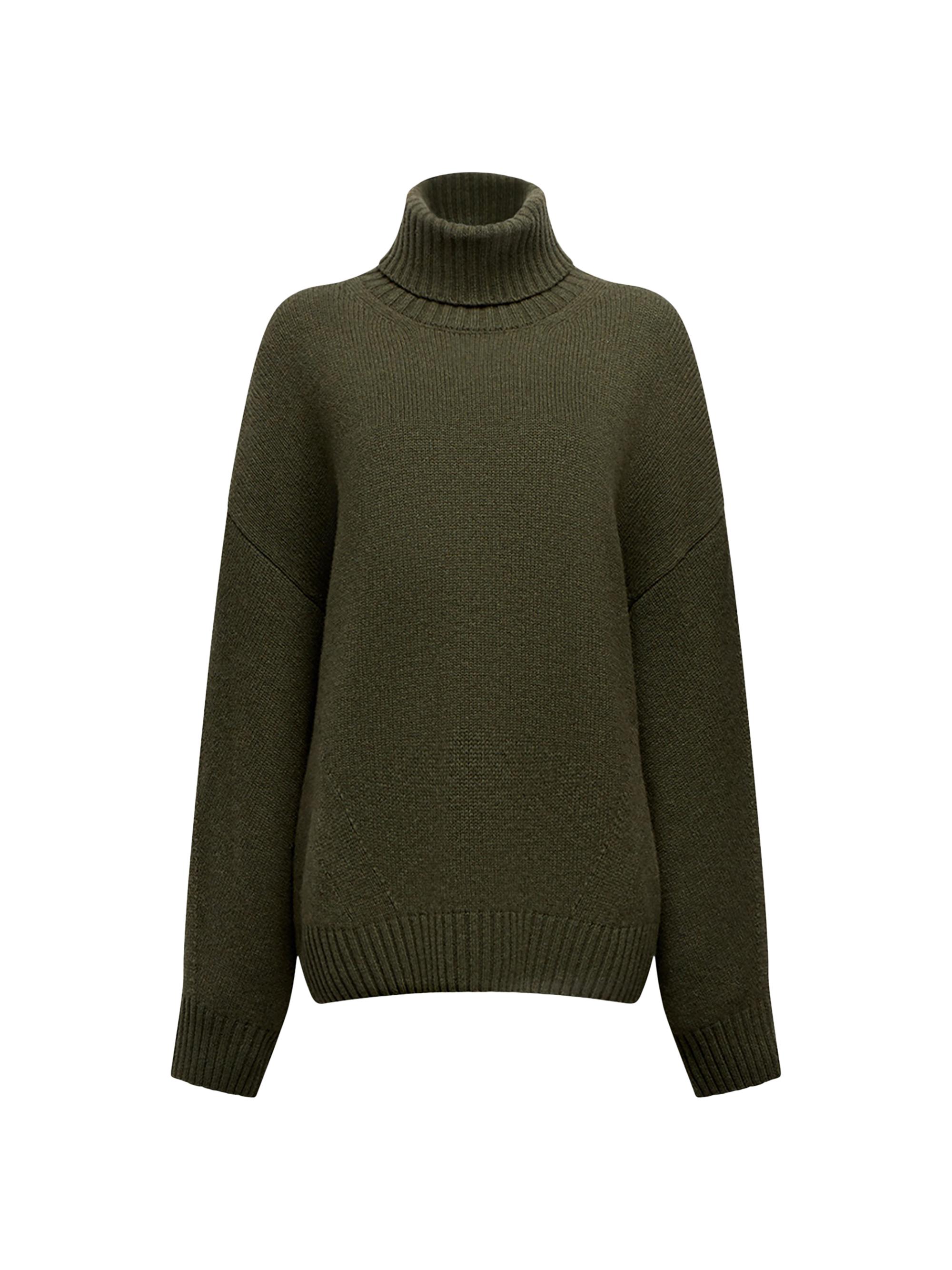 Another Tomorrow Women's Oversized Luxe Turtleneck - Moss