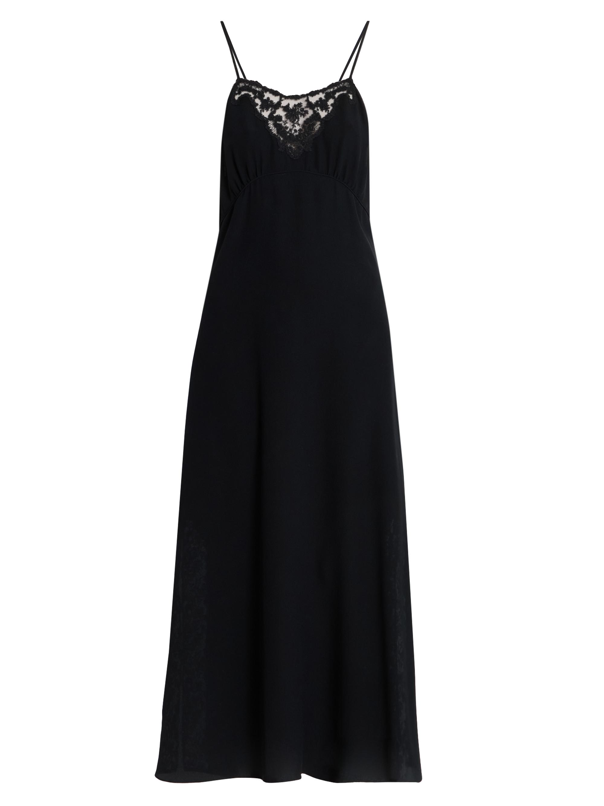 Chloé Women's Embroidered Lace Silk A-Line Maxi Dress - Black