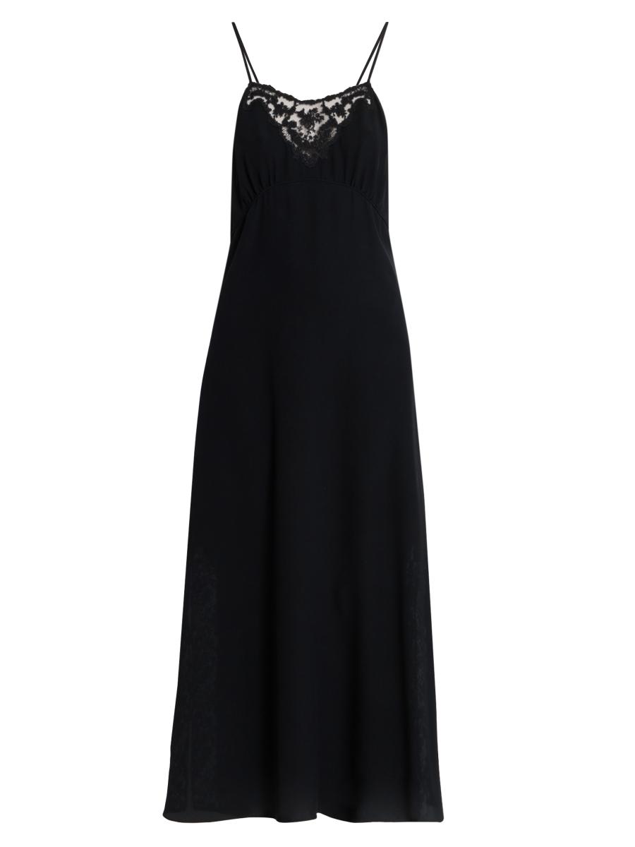 Chloé Women's Embroidered Lace Silk A-line Maxi Dress In Black