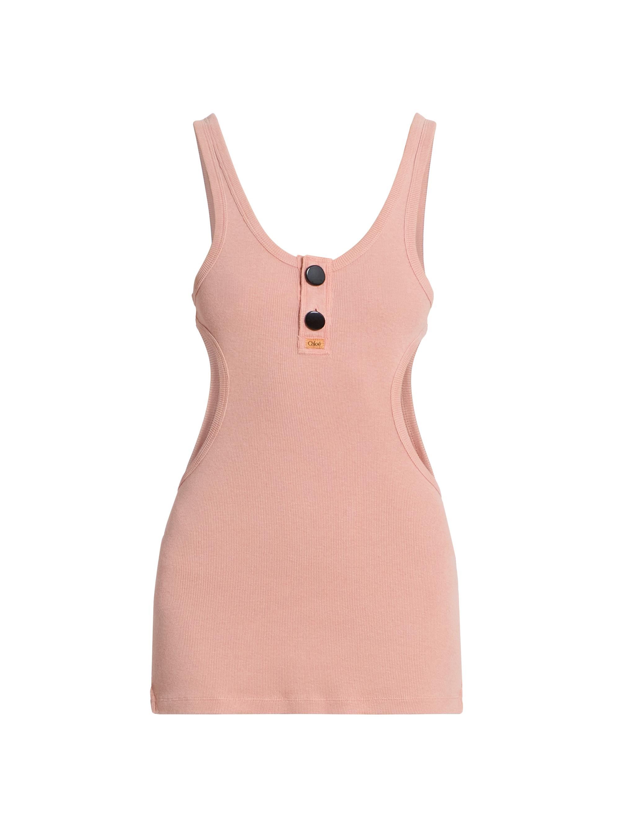 Chloé Women's Cut-Out Embroidered Cotton Tank - Coral Sand | Thumbnail 7