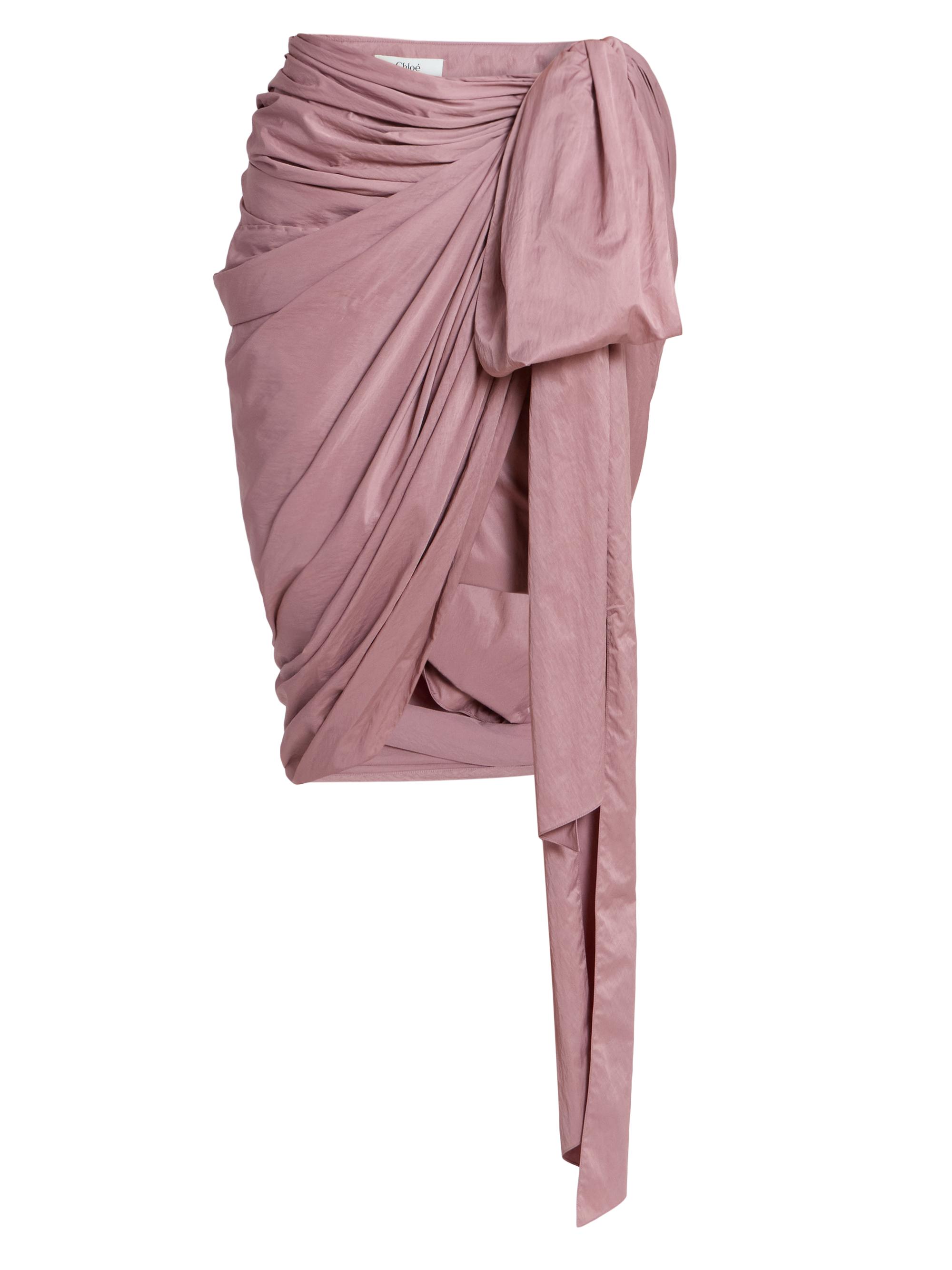 Chloé Women's Draped Wrap-Style Knee-Length Skirt - Ginger Brown
