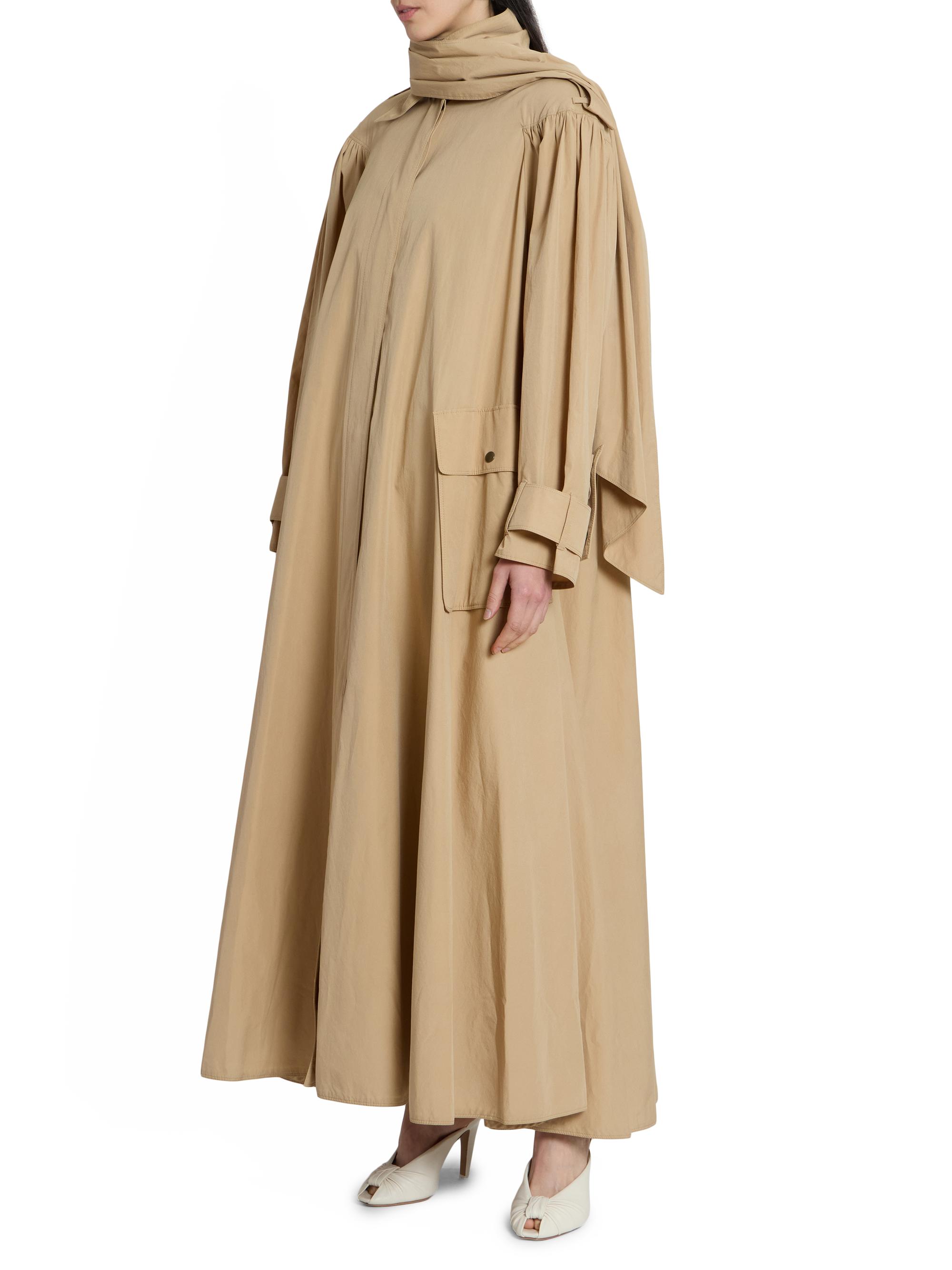 Chloé Women's Gathered Cotton Trench Coat - Amber Olive | Thumbnail 4