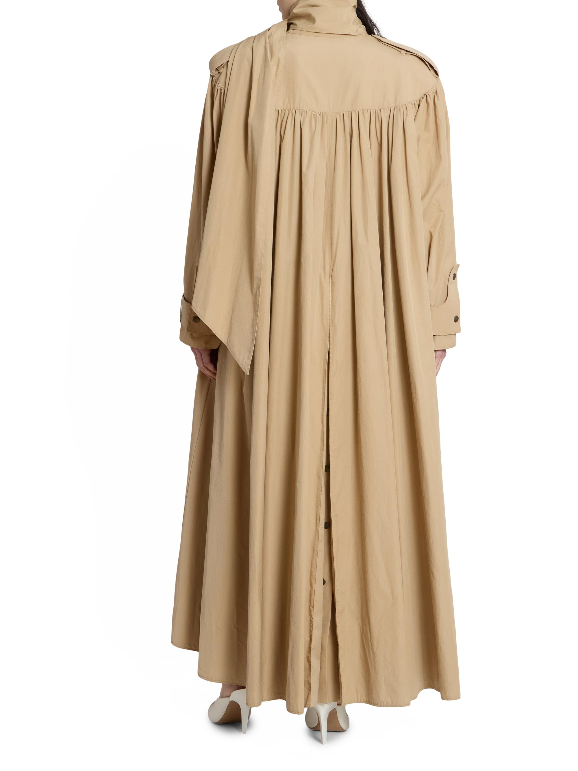 Chloé Women's Gathered Cotton Trench Coat - Amber Olive | Thumbnail 5