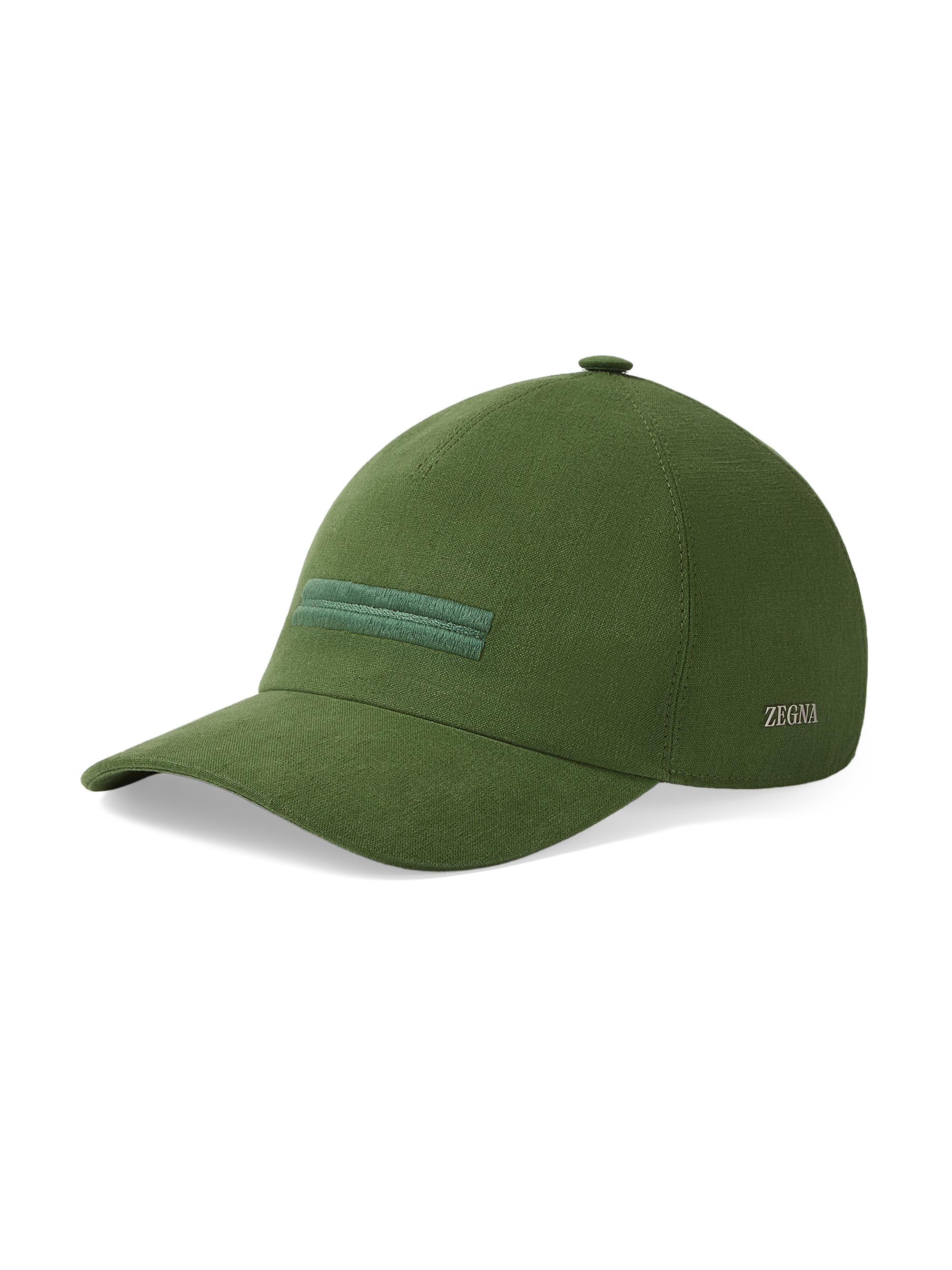 ZEGNA Men's Oasi Lino Baseball Cap - Pine Green