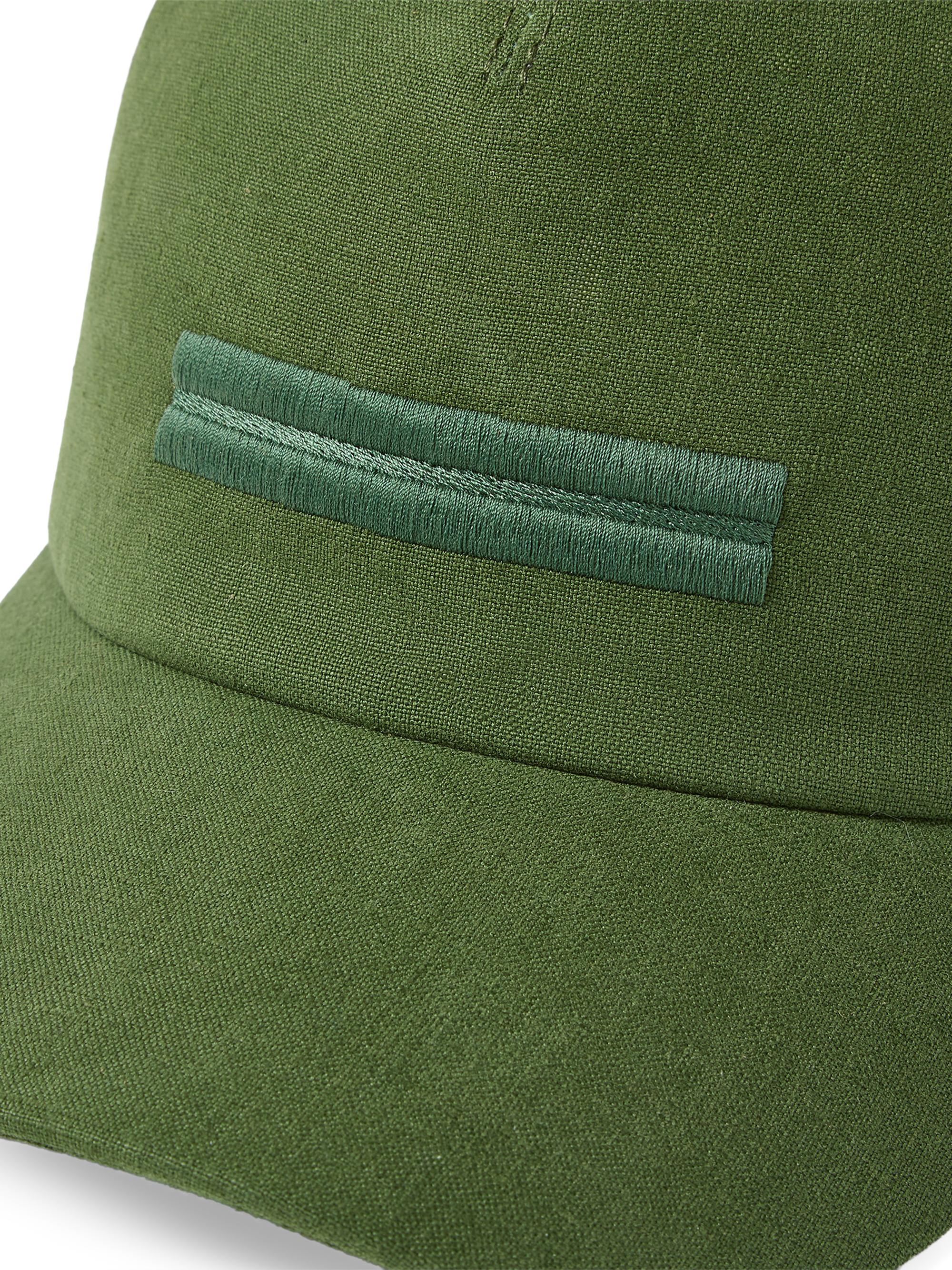 ZEGNA Men's Oasi Lino Baseball Cap - Pine Green | Thumbnail 3